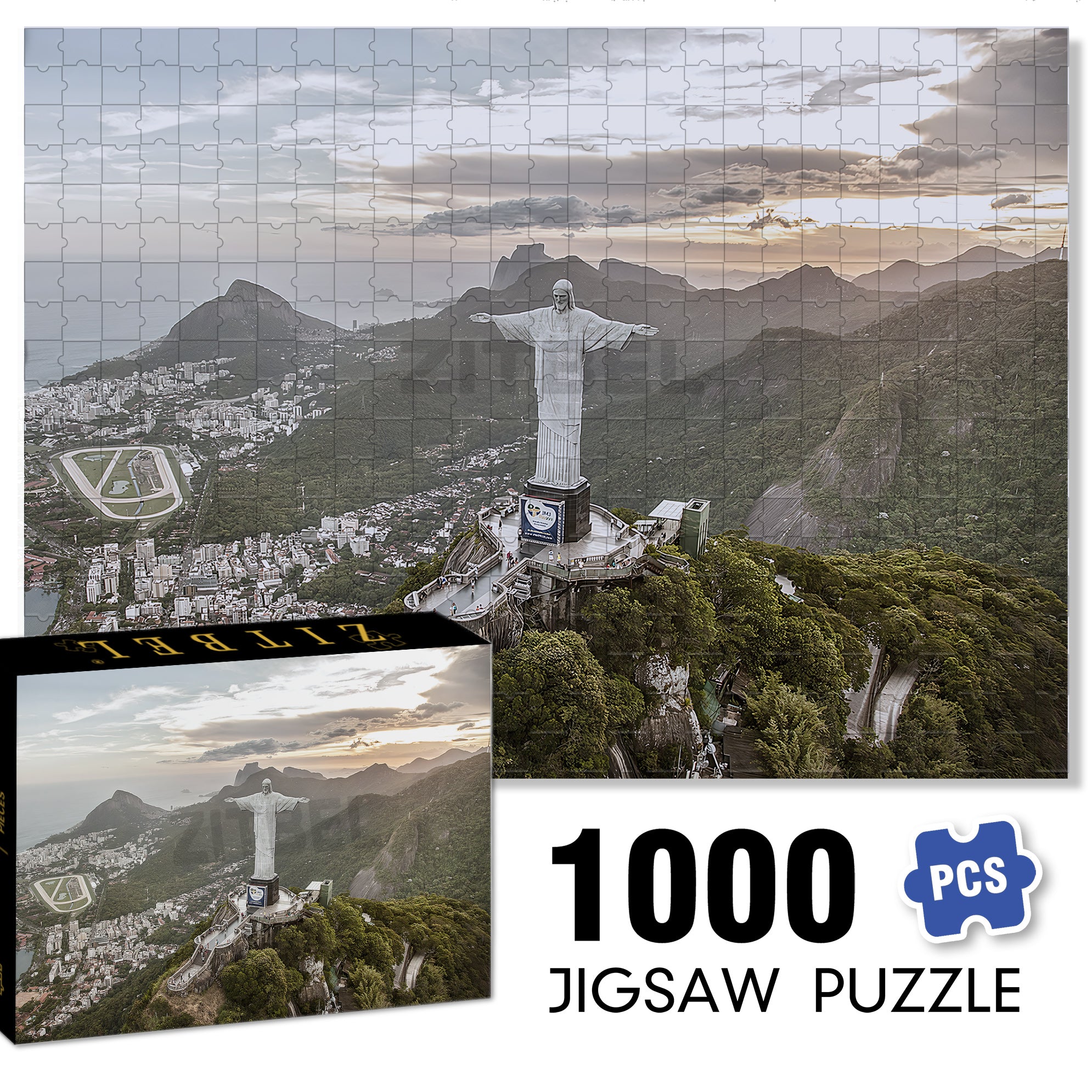 Statue of Jesus Christ the Savior 500pcs/1000pcs Jigsaw Puzzle, Scratch-Resistant, Interactive Family Game & Brain-Boosting DIY Decor, Perfect for Halloween, Christmas & New Year Gifts, Family Puzzle Game