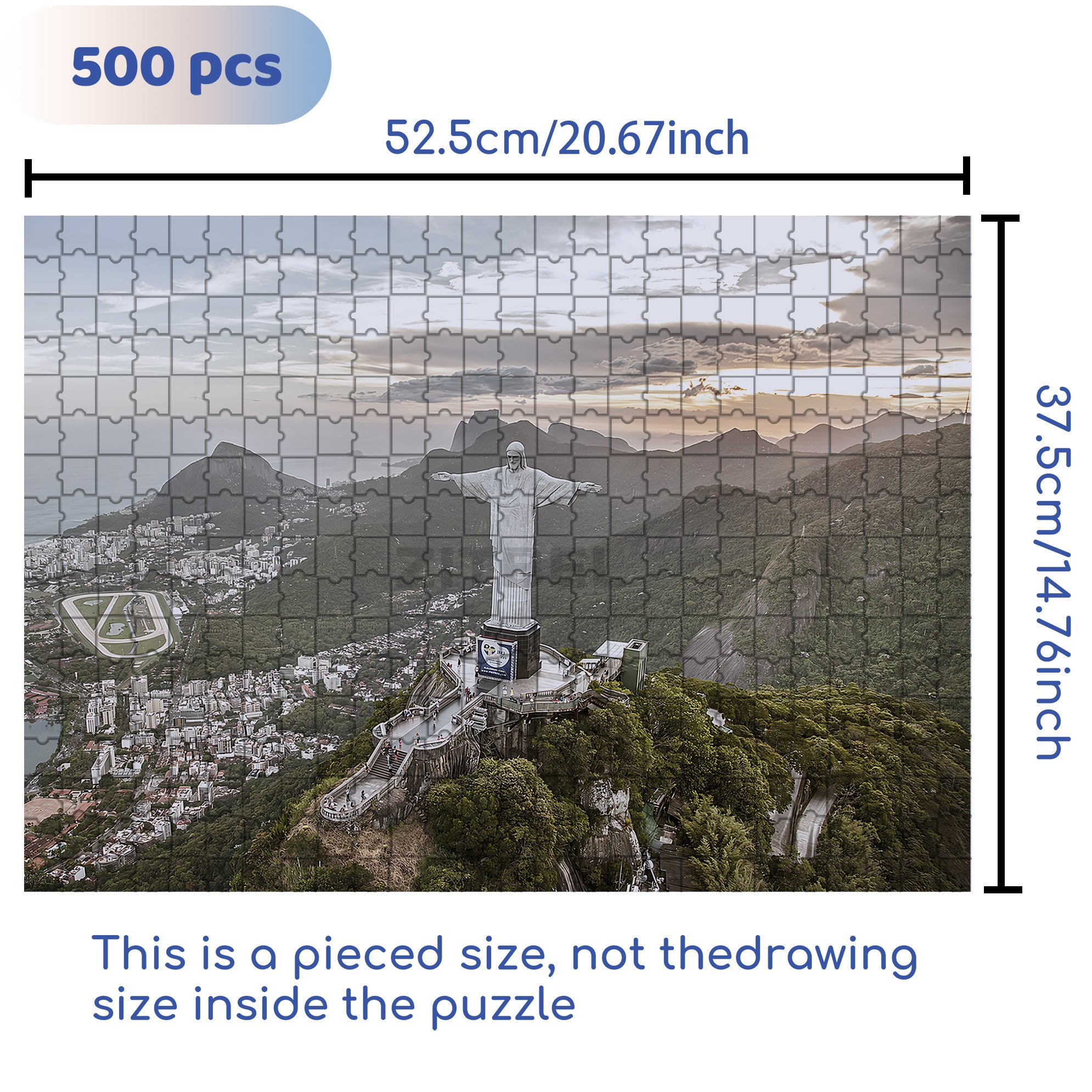 Statue of Jesus Christ the Savior 500pcs/1000pcs Jigsaw Puzzle, Scratch-Resistant, Interactive Family Game & Brain-Boosting DIY Decor, Perfect for Halloween, Christmas & New Year Gifts, Family Puzzle Game