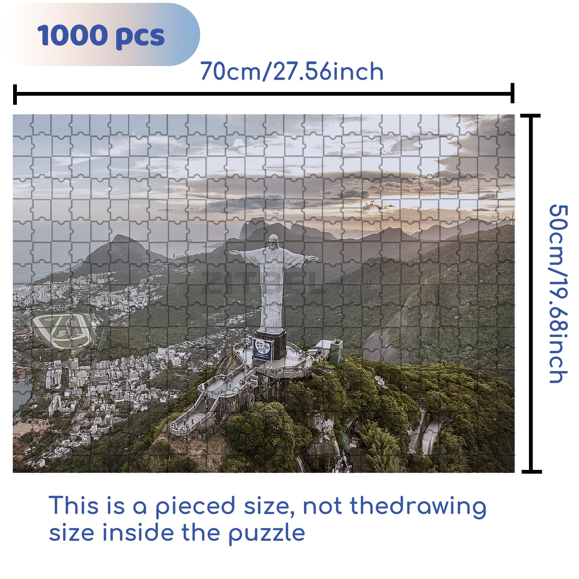 Statue of Jesus Christ the Savior 500pcs/1000pcs Jigsaw Puzzle, Scratch-Resistant, Interactive Family Game & Brain-Boosting DIY Decor, Perfect for Halloween, Christmas & New Year Gifts, Family Puzzle Game