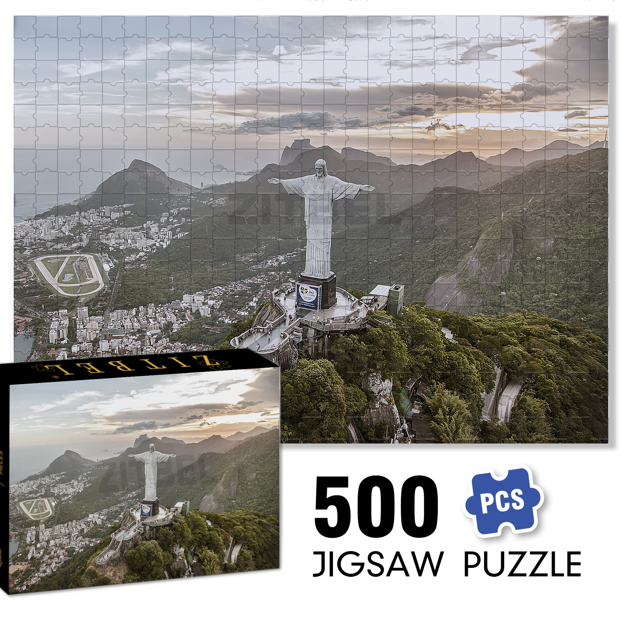 Statue of Jesus Christ the Savior 500pcs/1000pcs Jigsaw Puzzle, Scratch-Resistant, Interactive Family Game & Brain-Boosting DIY Decor, Perfect for Halloween, Christmas & New Year Gifts, Family Puzzle Game