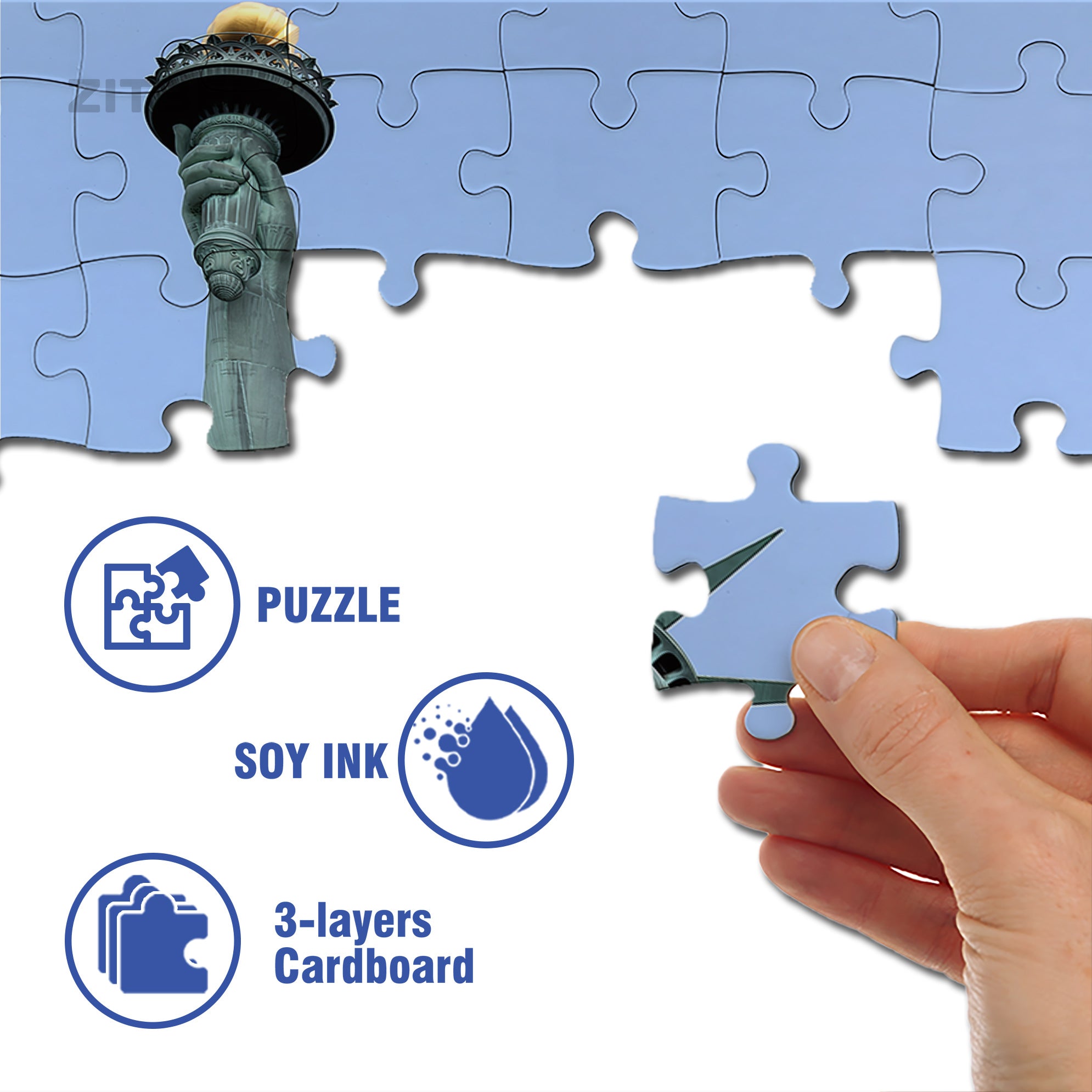 Statue Of Liberty£¬NY 500pcs/1000pcs Jigsaw Puzzle, Scratch-Resistant, Interactive Family Game & Brain-Boosting DIY Decor, Perfect for Halloween, Christmas & New Year Gifts, Family Puzzle Game