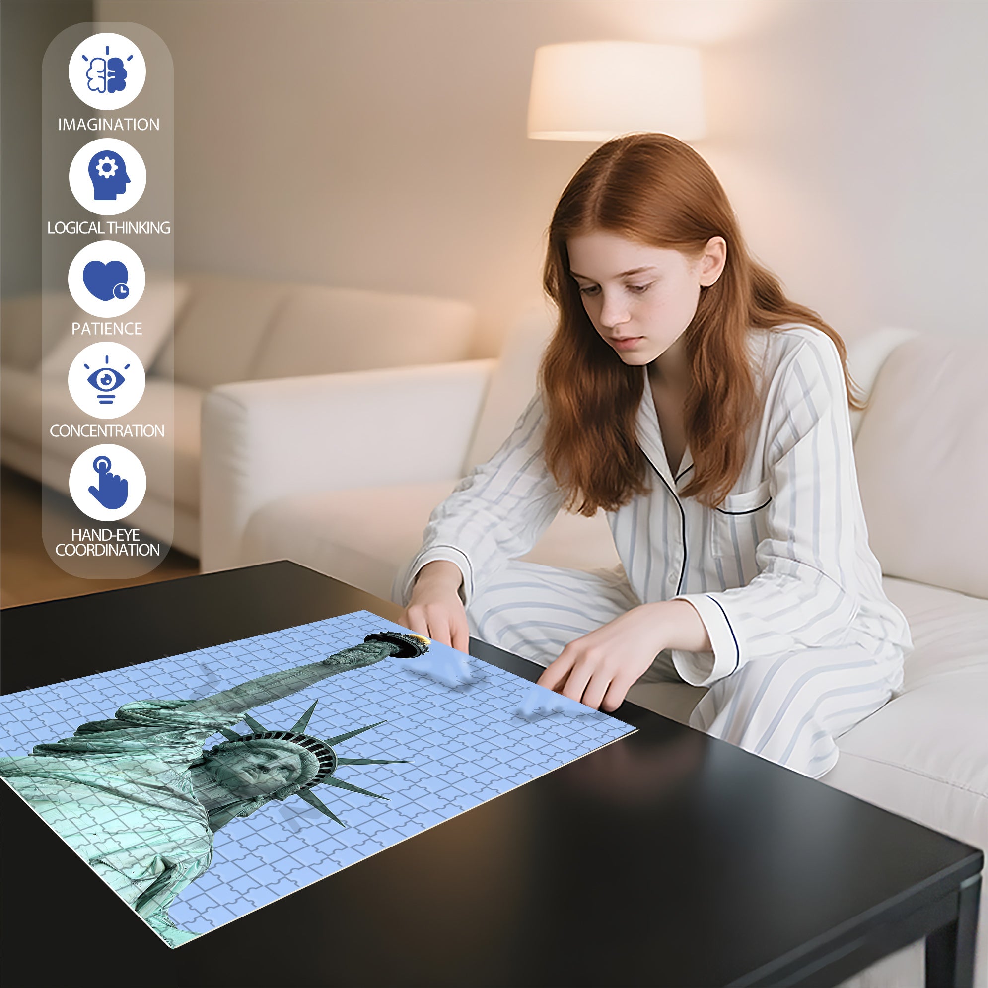 Statue Of Liberty£¬NY 500pcs/1000pcs Jigsaw Puzzle, Scratch-Resistant, Interactive Family Game & Brain-Boosting DIY Decor, Perfect for Halloween, Christmas & New Year Gifts, Family Puzzle Game