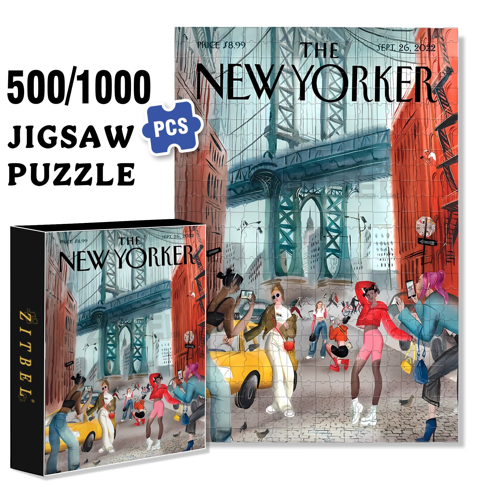 Strike A Pose 500pcs/1000pcs Jigsaw Puzzle, Scratch-Resistant, Interactive Family Game & Brain-Boosting DIY Decor, Perfect for Halloween, Christmas & New Year Gifts, Family Puzzle Game