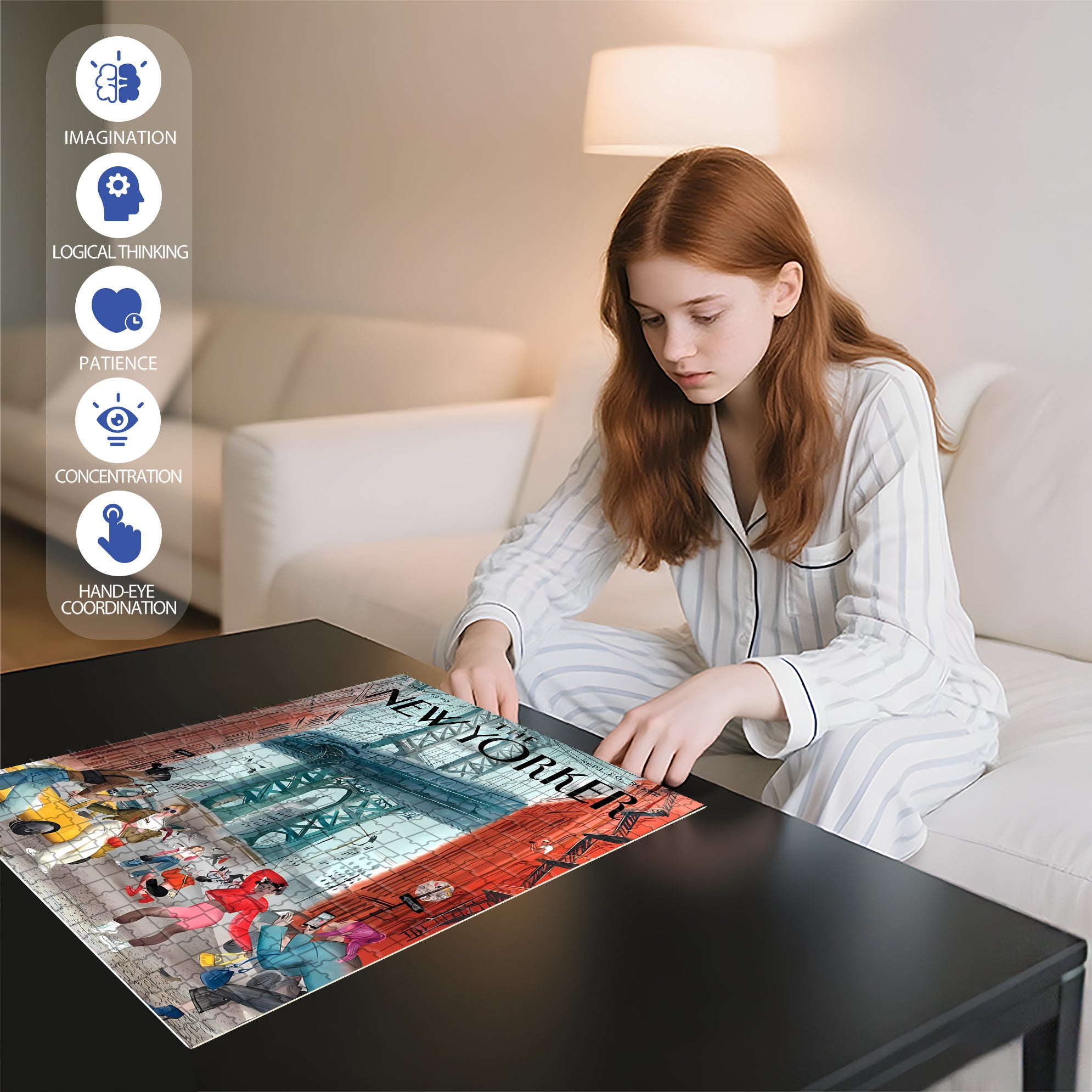 Strike A Pose 500pcs/1000pcs Jigsaw Puzzle, Scratch-Resistant, Interactive Family Game & Brain-Boosting DIY Decor, Perfect for Halloween, Christmas & New Year Gifts, Family Puzzle Game