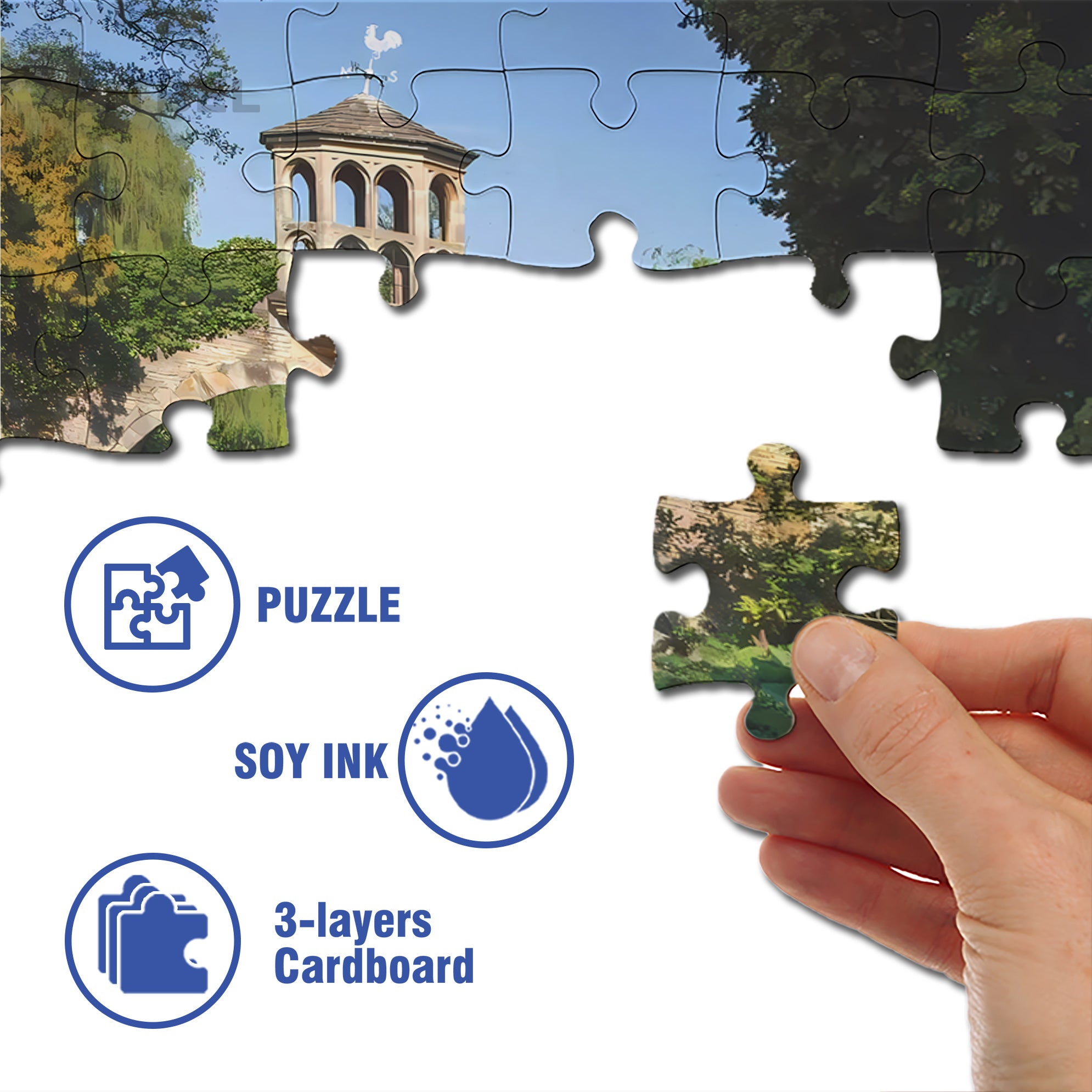 Summer Riverbank 500pcs/1000pcs Jigsaw Puzzle, Scratch-Resistant, Interactive Family Game & Brain-Boosting DIY Decor, Perfect for Halloween, Christmas & New Year Gifts, Family Puzzle Game