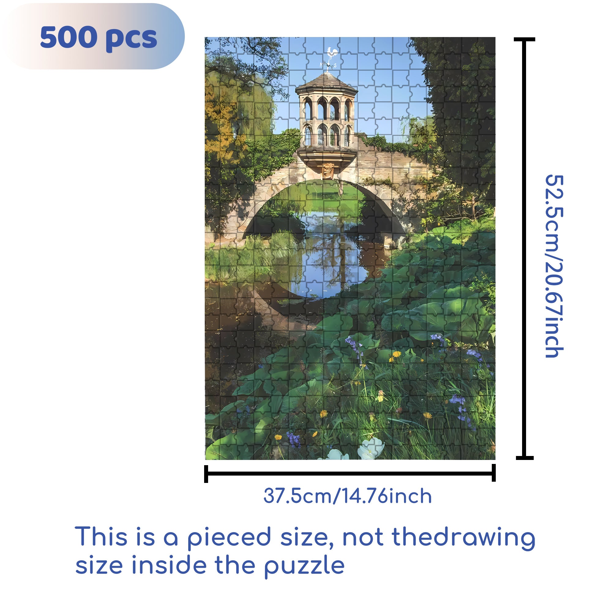 Summer Riverbank 500pcs/1000pcs Jigsaw Puzzle, Scratch-Resistant, Interactive Family Game & Brain-Boosting DIY Decor, Perfect for Halloween, Christmas & New Year Gifts, Family Puzzle Game