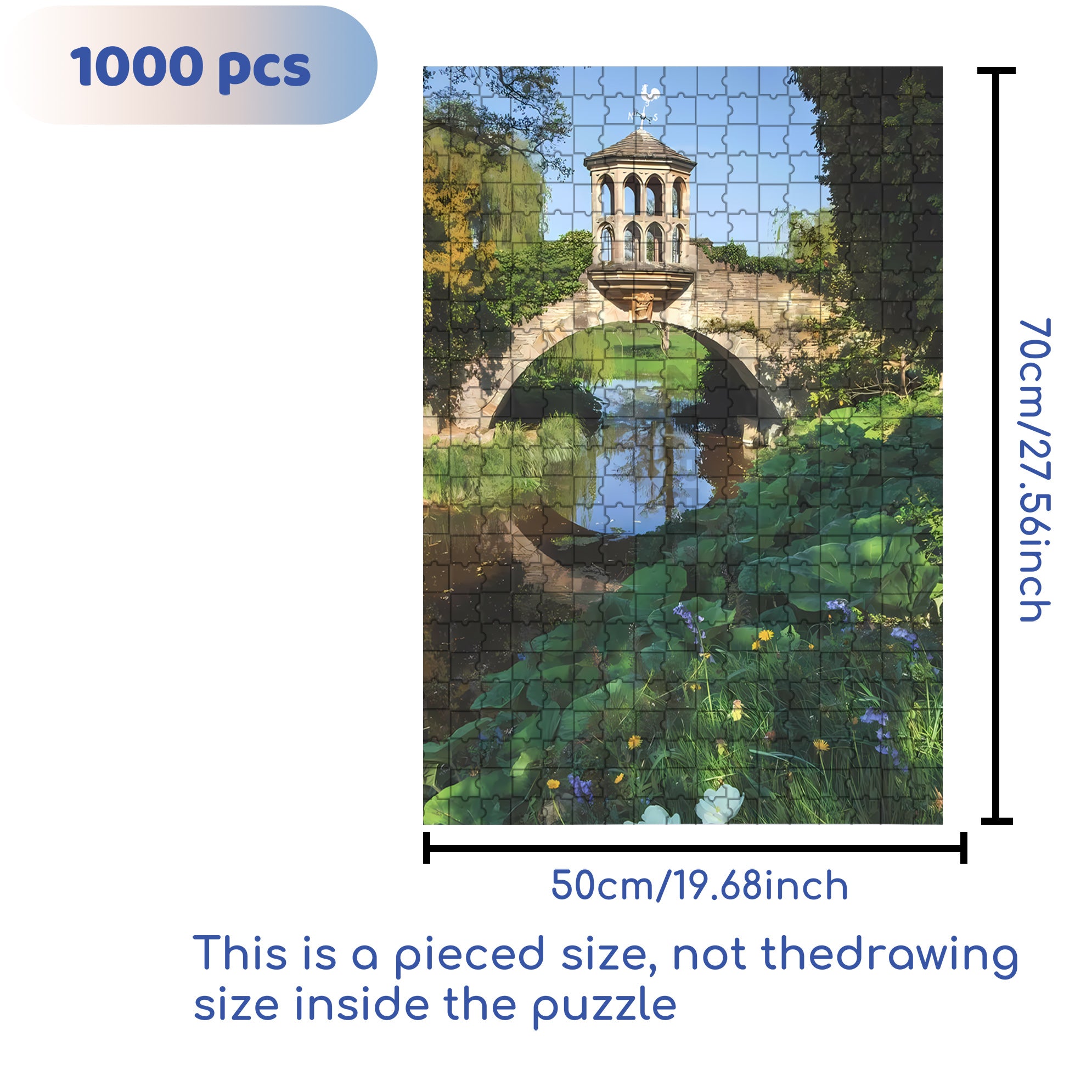 Summer Riverbank 500pcs/1000pcs Jigsaw Puzzle, Scratch-Resistant, Interactive Family Game & Brain-Boosting DIY Decor, Perfect for Halloween, Christmas & New Year Gifts, Family Puzzle Game