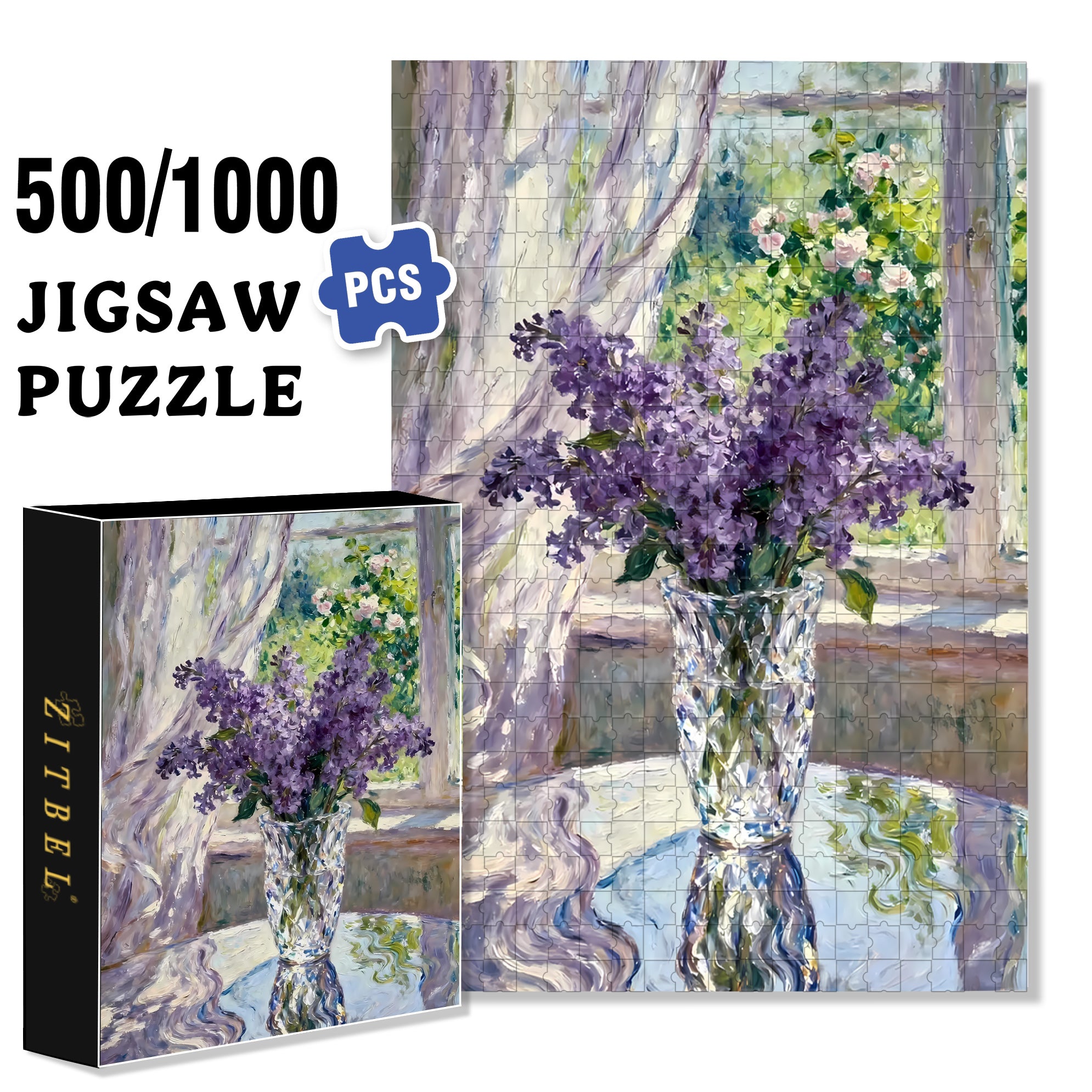 Summer Sketching 2 500pcs/1000pcs Jigsaw Puzzle, Scratch-Resistant, Interactive Family Game & Brain-Boosting DIY Decor, Perfect for Halloween, Christmas & New Year Gifts, Family Puzzle Game