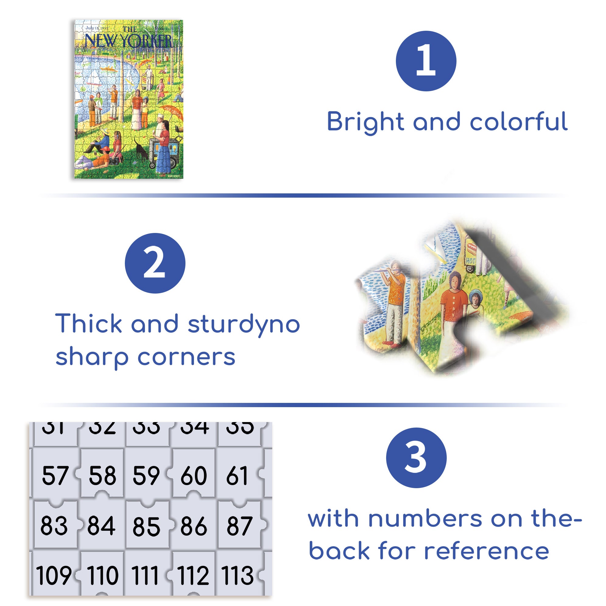 Sunday Afternoon in Central Park 500pcs/1000pcs Jigsaw Puzzle, Scratch-Resistant, Interactive Family Game & Brain-Boosting DIY Decor, Perfect for Halloween, Christmas & New Year Gifts, Family Puzzle Game
