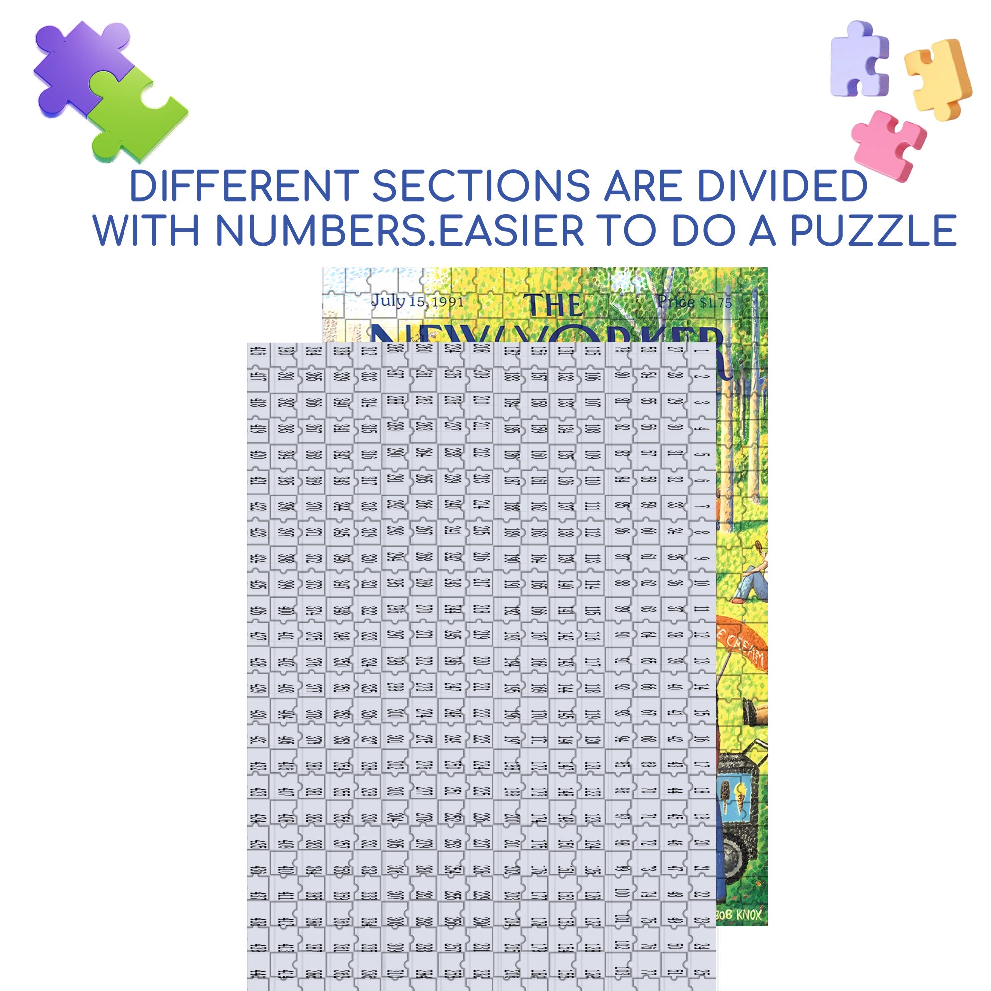 Sunday Afternoon in Central Park 500pcs/1000pcs Jigsaw Puzzle, Scratch-Resistant, Interactive Family Game & Brain-Boosting DIY Decor, Perfect for Halloween, Christmas & New Year Gifts, Family Puzzle Game