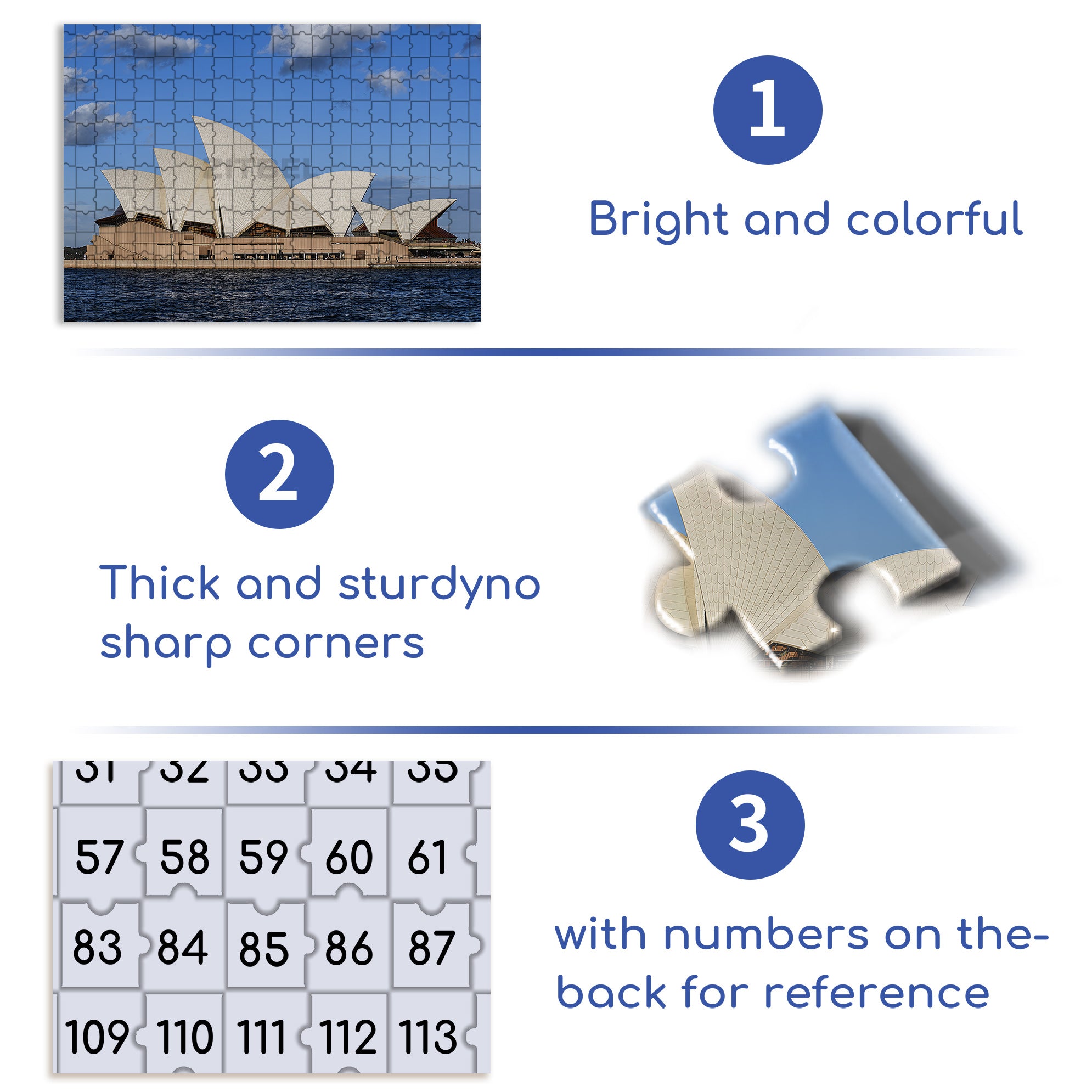 Sydney Opera House 500pcs/1000pcs Jigsaw Puzzle, Scratch-Resistant, Interactive Family Game & Brain-Boosting DIY Decor, Perfect for Halloween, Christmas & New Year Gifts, Family Puzzle Game