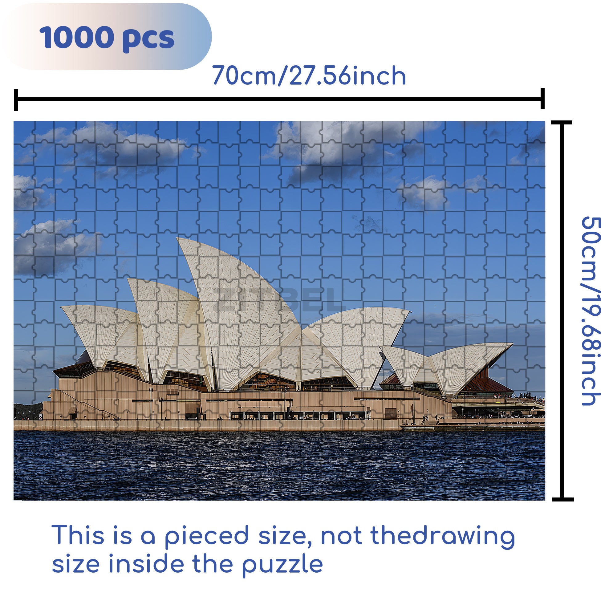 Sydney Opera House 500pcs/1000pcs Jigsaw Puzzle, Scratch-Resistant, Interactive Family Game & Brain-Boosting DIY Decor, Perfect for Halloween, Christmas & New Year Gifts, Family Puzzle Game