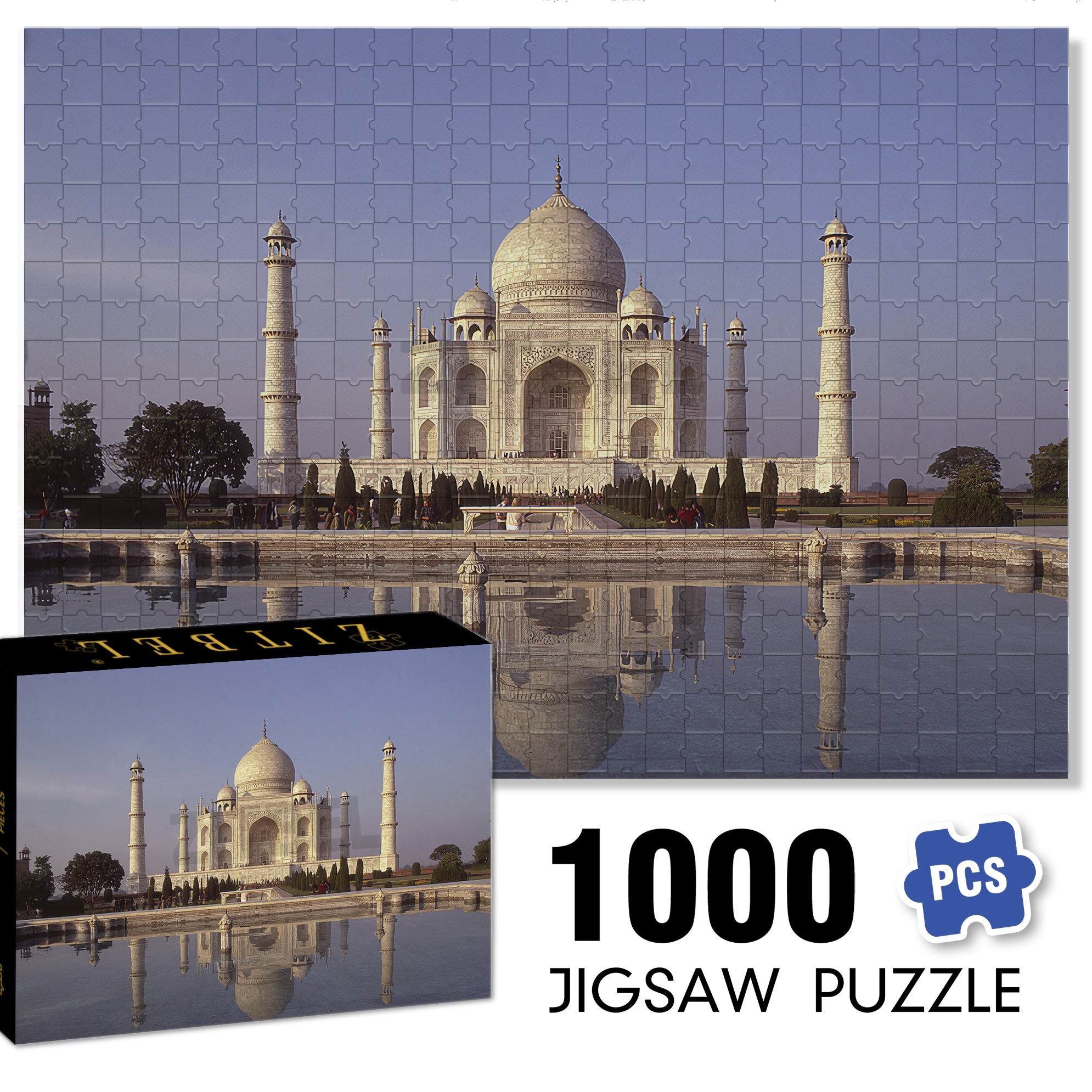 Taj Mahal 500pcs/1000pcs Jigsaw Puzzle, Scratch-Resistant, Interactive Family Game & Brain-Boosting DIY Decor, Perfect for Halloween, Christmas & New Year Gifts, Family Puzzle Game