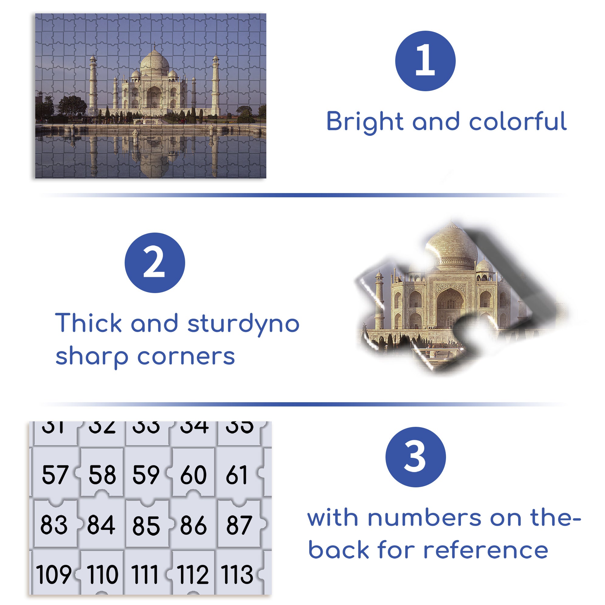 Taj Mahal 500pcs/1000pcs Jigsaw Puzzle, Scratch-Resistant, Interactive Family Game & Brain-Boosting DIY Decor, Perfect for Halloween, Christmas & New Year Gifts, Family Puzzle Game