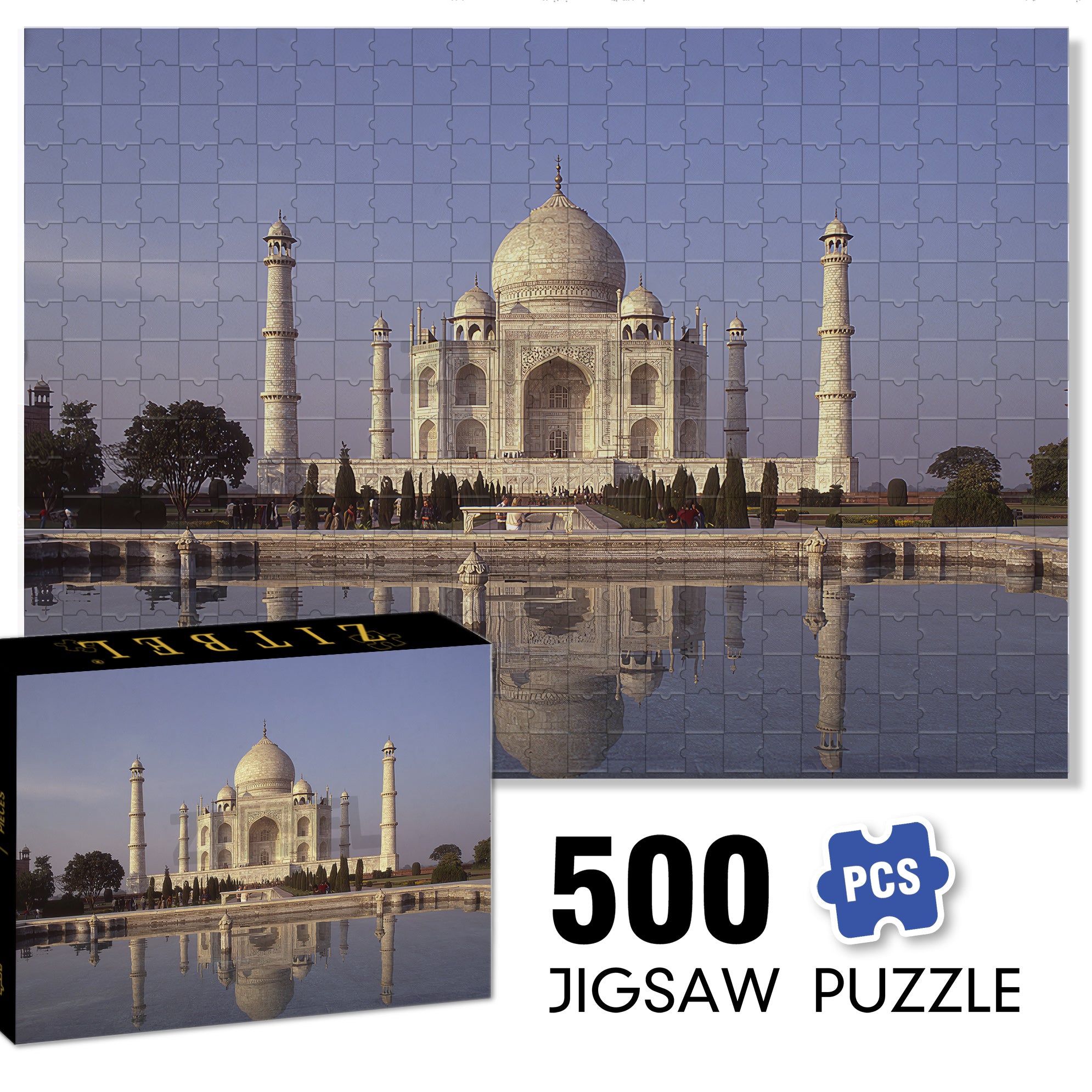 Taj Mahal 500pcs/1000pcs Jigsaw Puzzle, Scratch-Resistant, Interactive Family Game & Brain-Boosting DIY Decor, Perfect for Halloween, Christmas & New Year Gifts, Family Puzzle Game