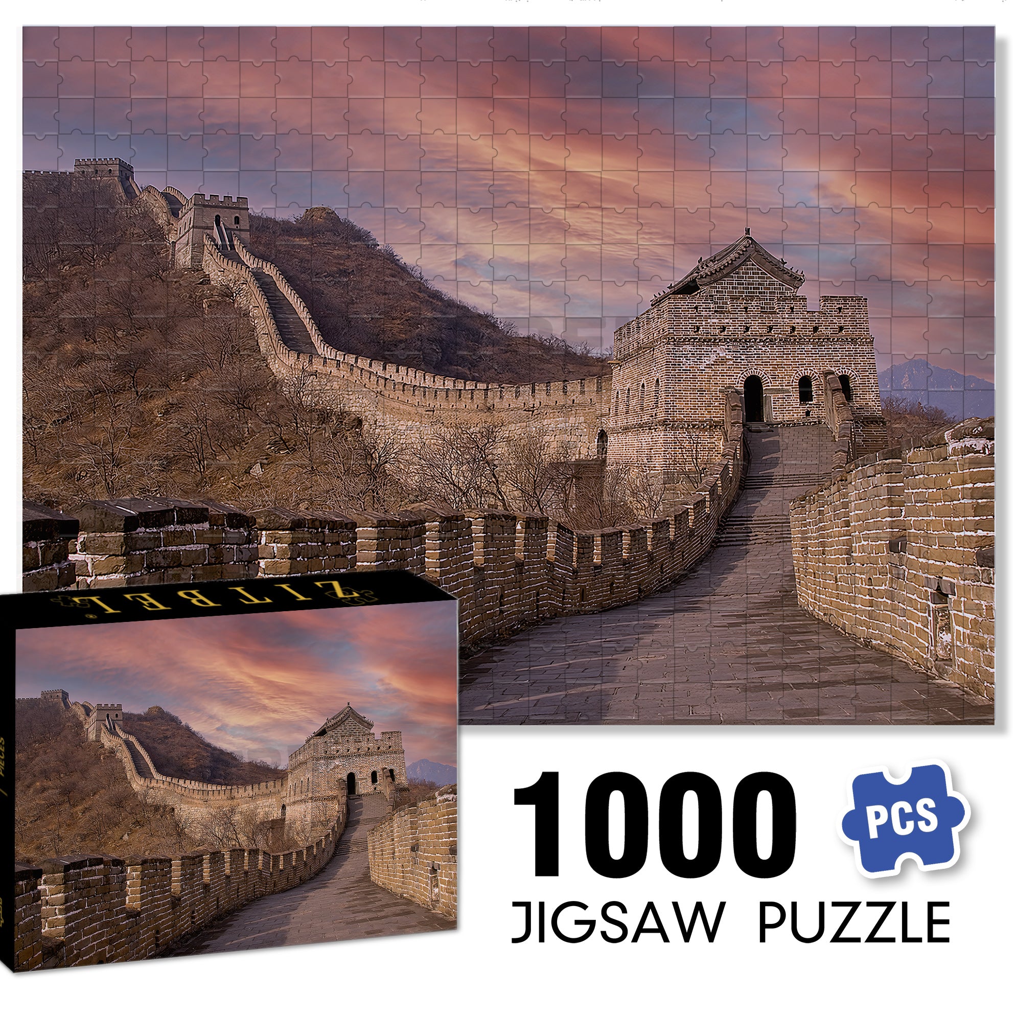 The Great Wall of China 500pcs/1000pcs Jigsaw Puzzle, Scratch-Resistant, Interactive Family Game & Brain-Boosting DIY Decor, Perfect for Halloween, Christmas & New Year Gifts, Family Puzzle Game