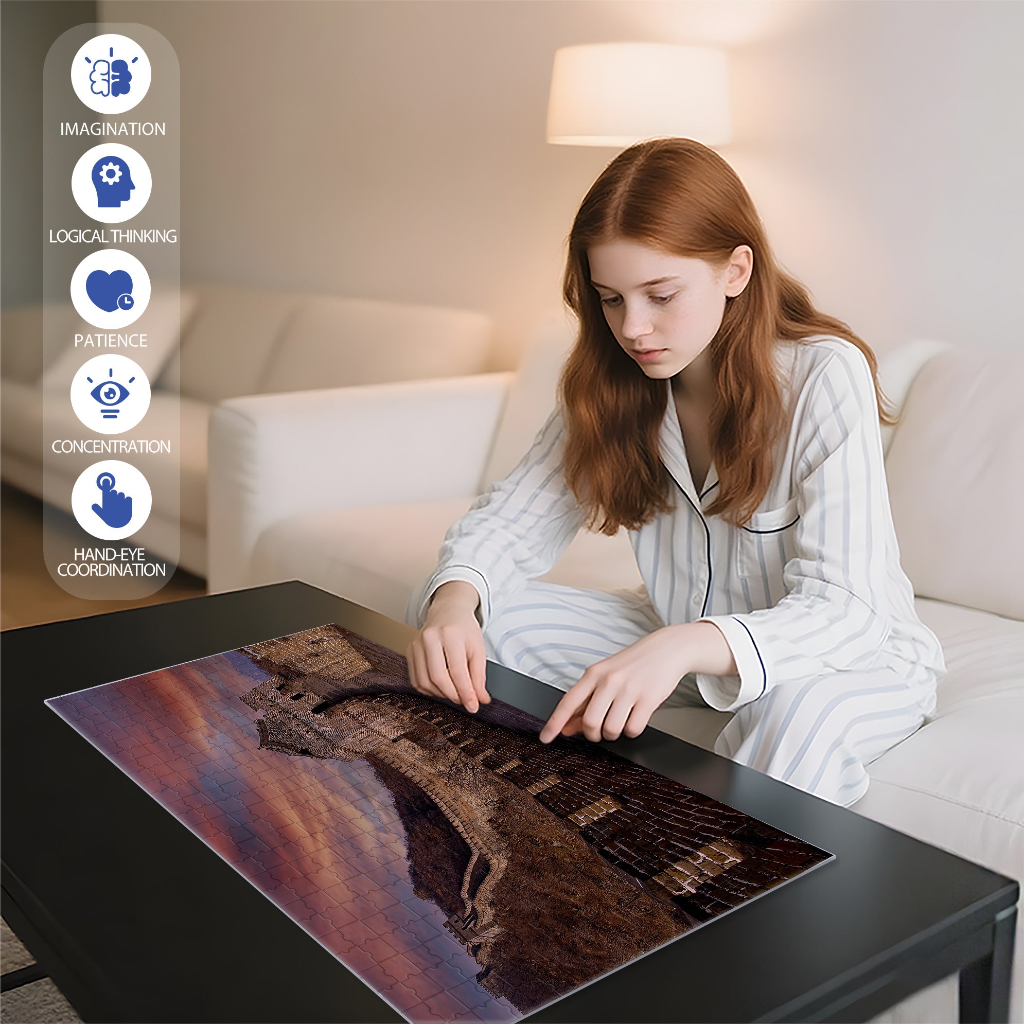 The Great Wall of China 500pcs/1000pcs Jigsaw Puzzle, Scratch-Resistant, Interactive Family Game & Brain-Boosting DIY Decor, Perfect for Halloween, Christmas & New Year Gifts, Family Puzzle Game