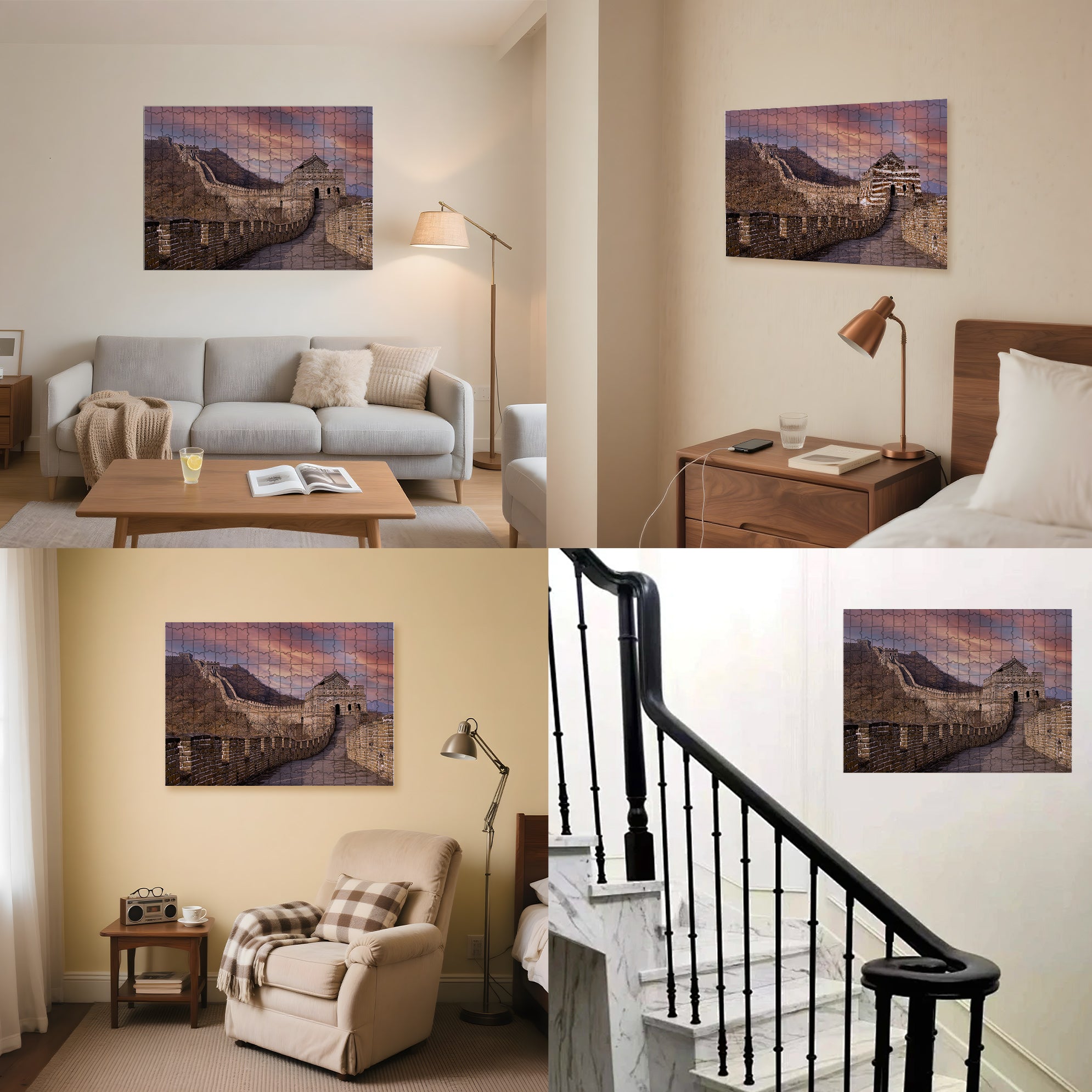 The Great Wall of China 500pcs/1000pcs Jigsaw Puzzle, Scratch-Resistant, Interactive Family Game & Brain-Boosting DIY Decor, Perfect for Halloween, Christmas & New Year Gifts, Family Puzzle Game