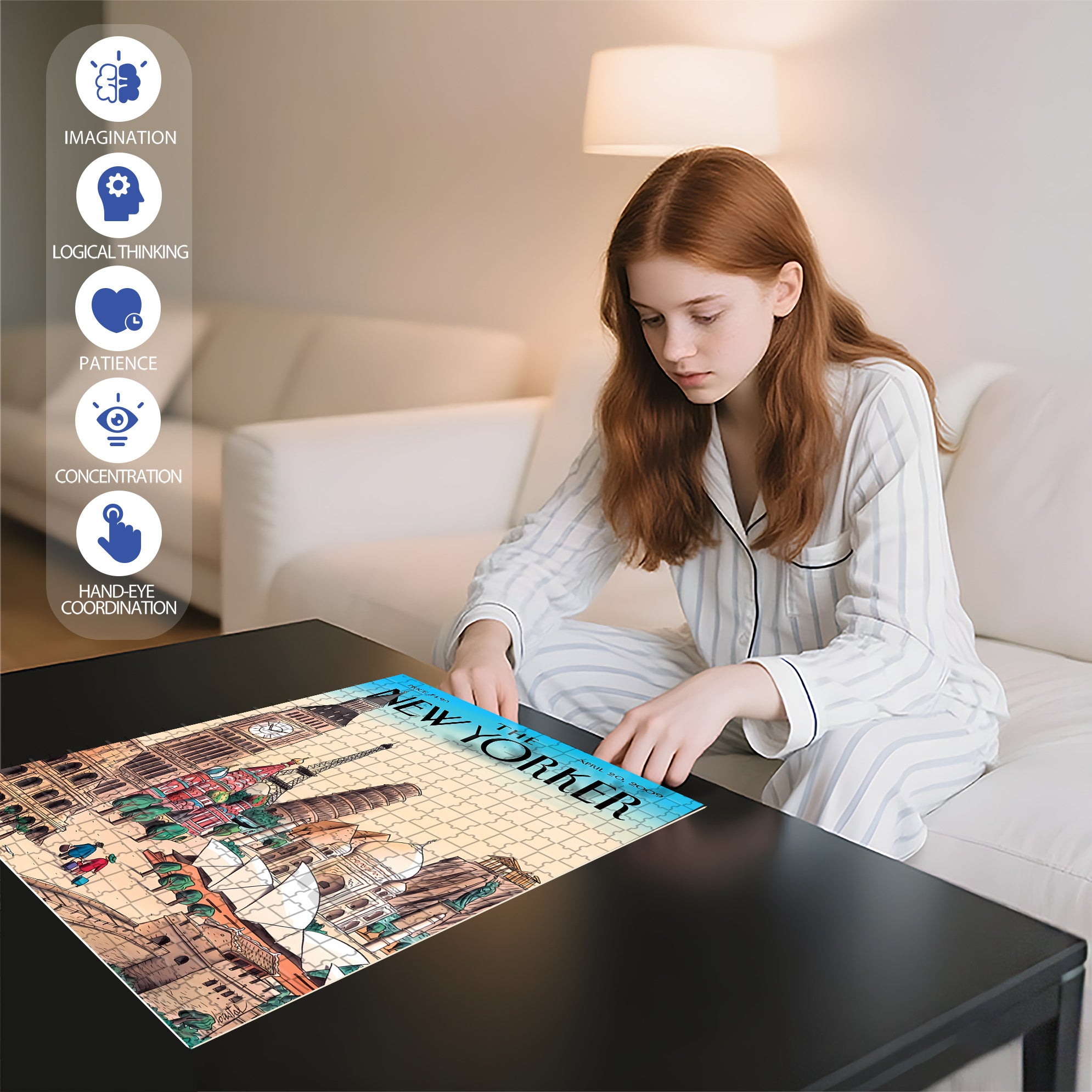 Ultimate Destination 500pcs/1000pcs Jigsaw Puzzle, Scratch-Resistant, Interactive Family Game & Brain-Boosting DIY Decor, Perfect for Halloween, Christmas & New Year Gifts, Family Puzzle Game