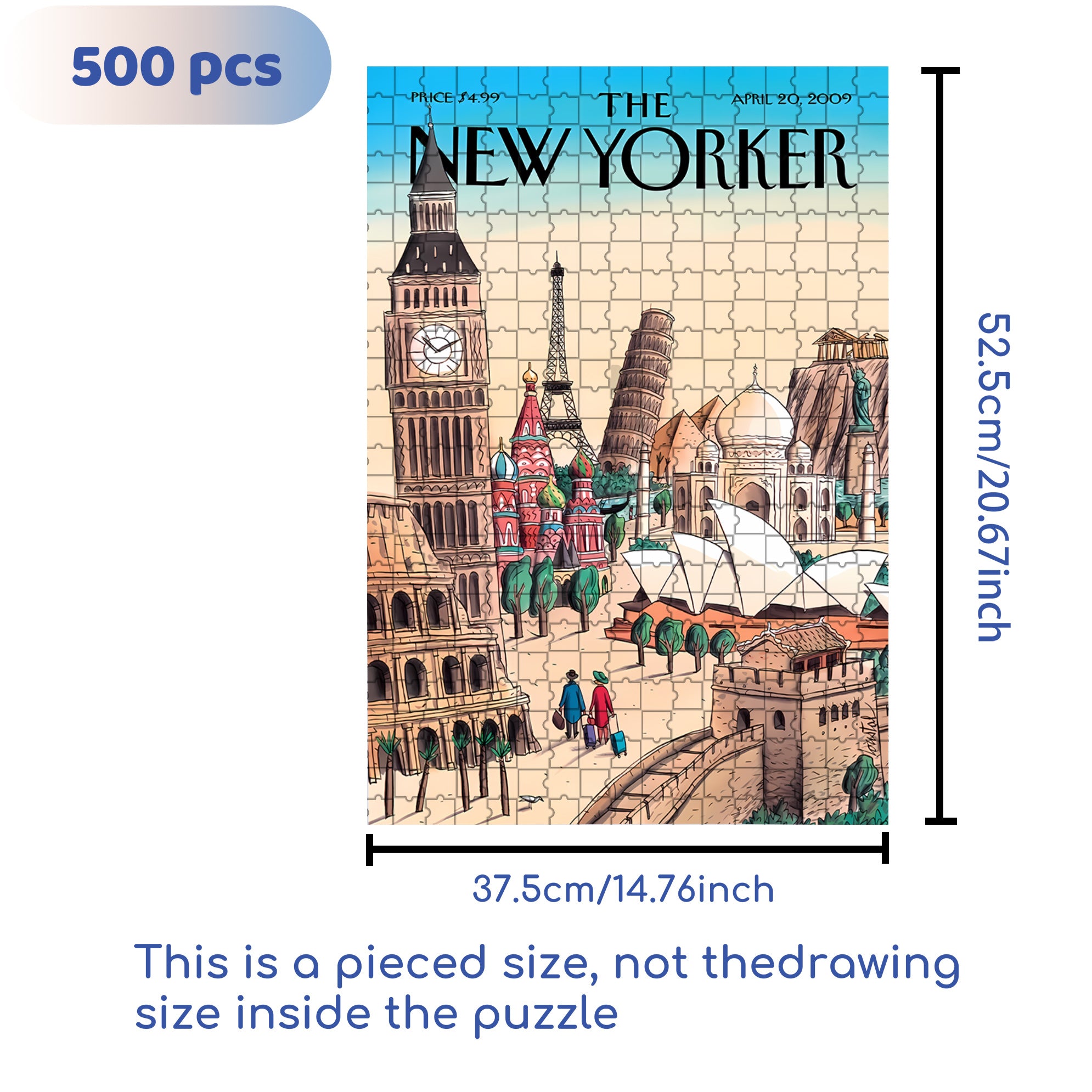 Ultimate Destination 500pcs/1000pcs Jigsaw Puzzle, Scratch-Resistant, Interactive Family Game & Brain-Boosting DIY Decor, Perfect for Halloween, Christmas & New Year Gifts, Family Puzzle Game
