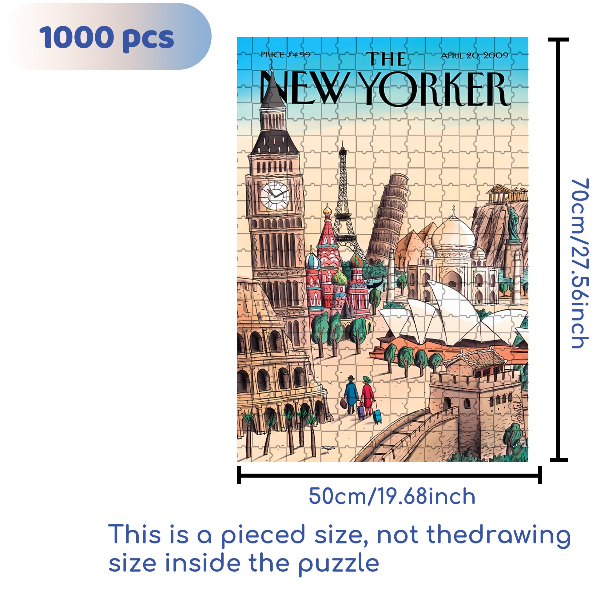 Ultimate Destination 500pcs/1000pcs Jigsaw Puzzle, Scratch-Resistant, Interactive Family Game & Brain-Boosting DIY Decor, Perfect for Halloween, Christmas & New Year Gifts, Family Puzzle Game