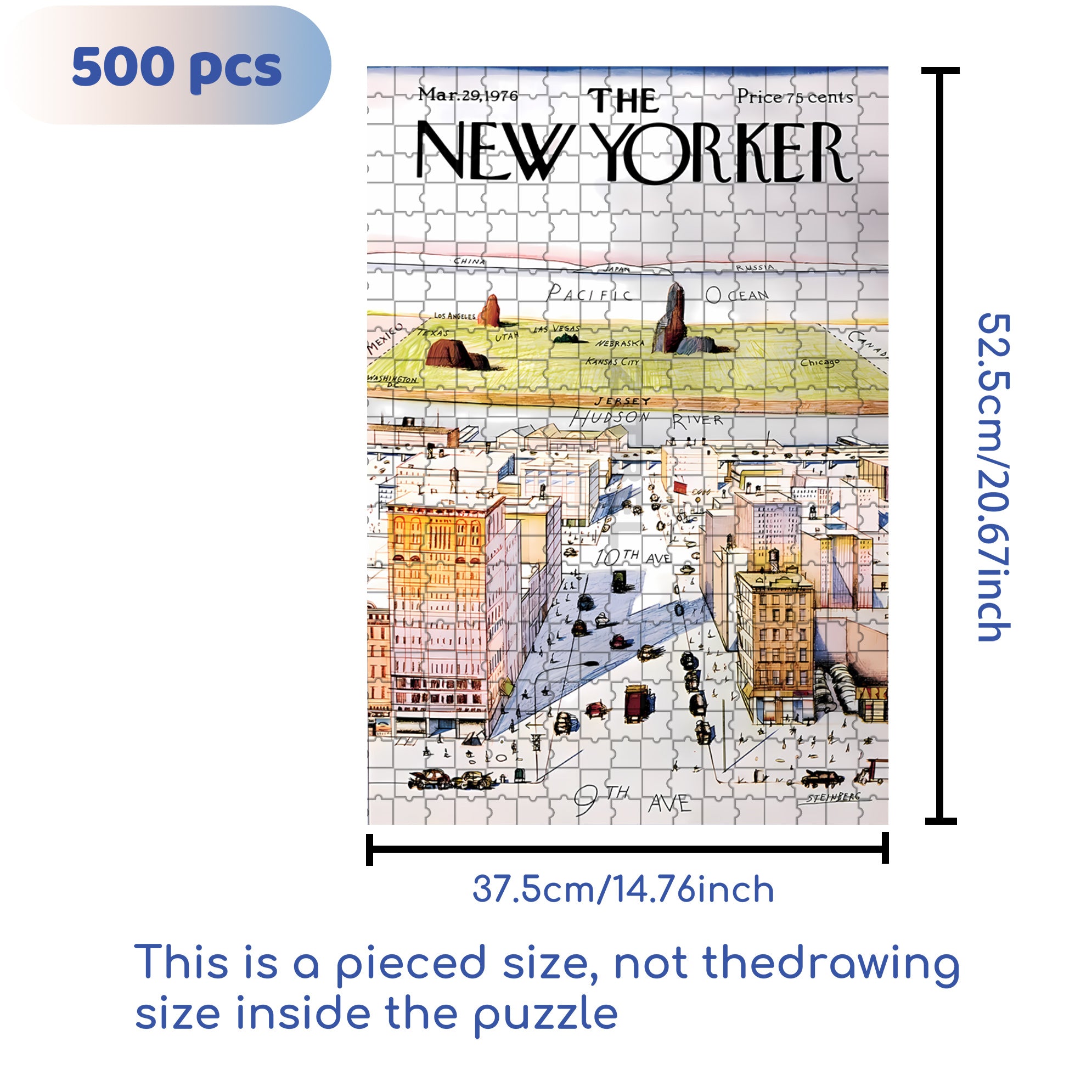 View of the World 500pcs/1000pcs Jigsaw Puzzle, Scratch-Resistant, Interactive Family Game & Brain-Boosting DIY Decor, Perfect for Halloween, Christmas & New Year Gifts, Family Puzzle Game