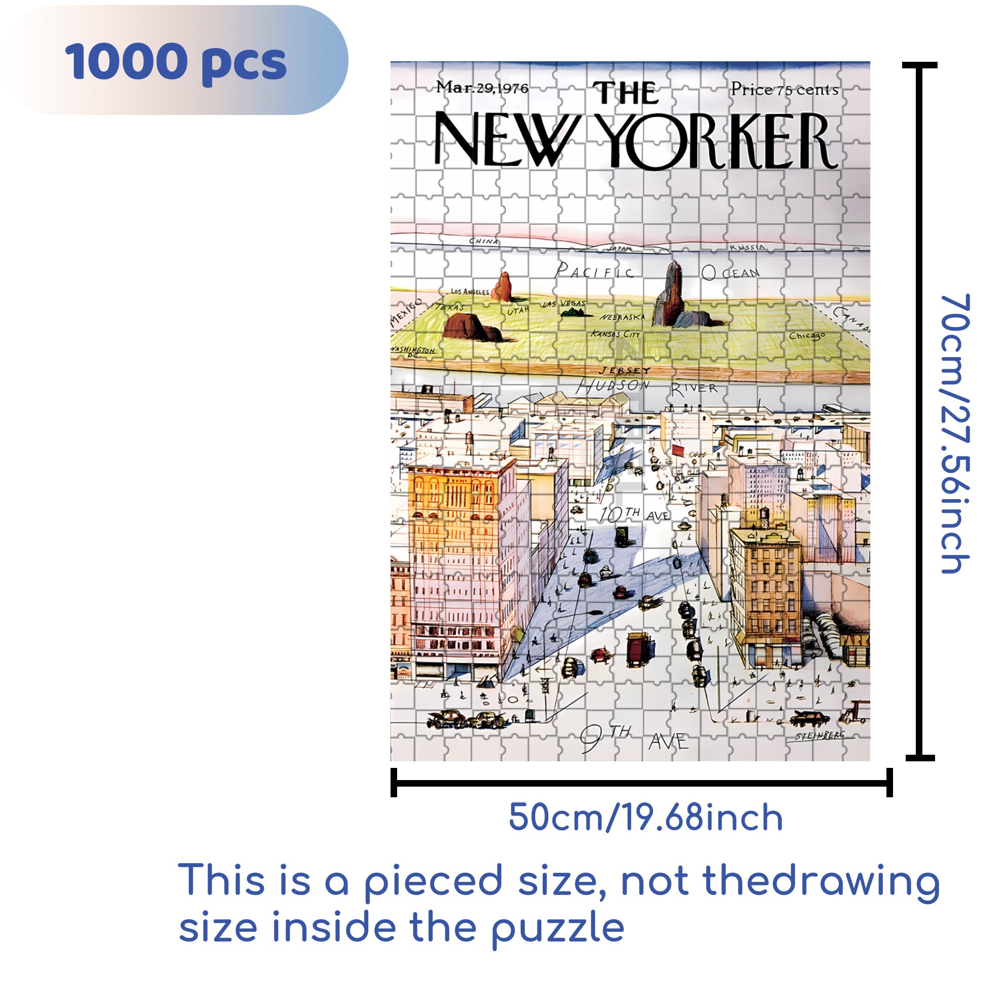 View of the World 500pcs/1000pcs Jigsaw Puzzle, Scratch-Resistant, Interactive Family Game & Brain-Boosting DIY Decor, Perfect for Halloween, Christmas & New Year Gifts, Family Puzzle Game