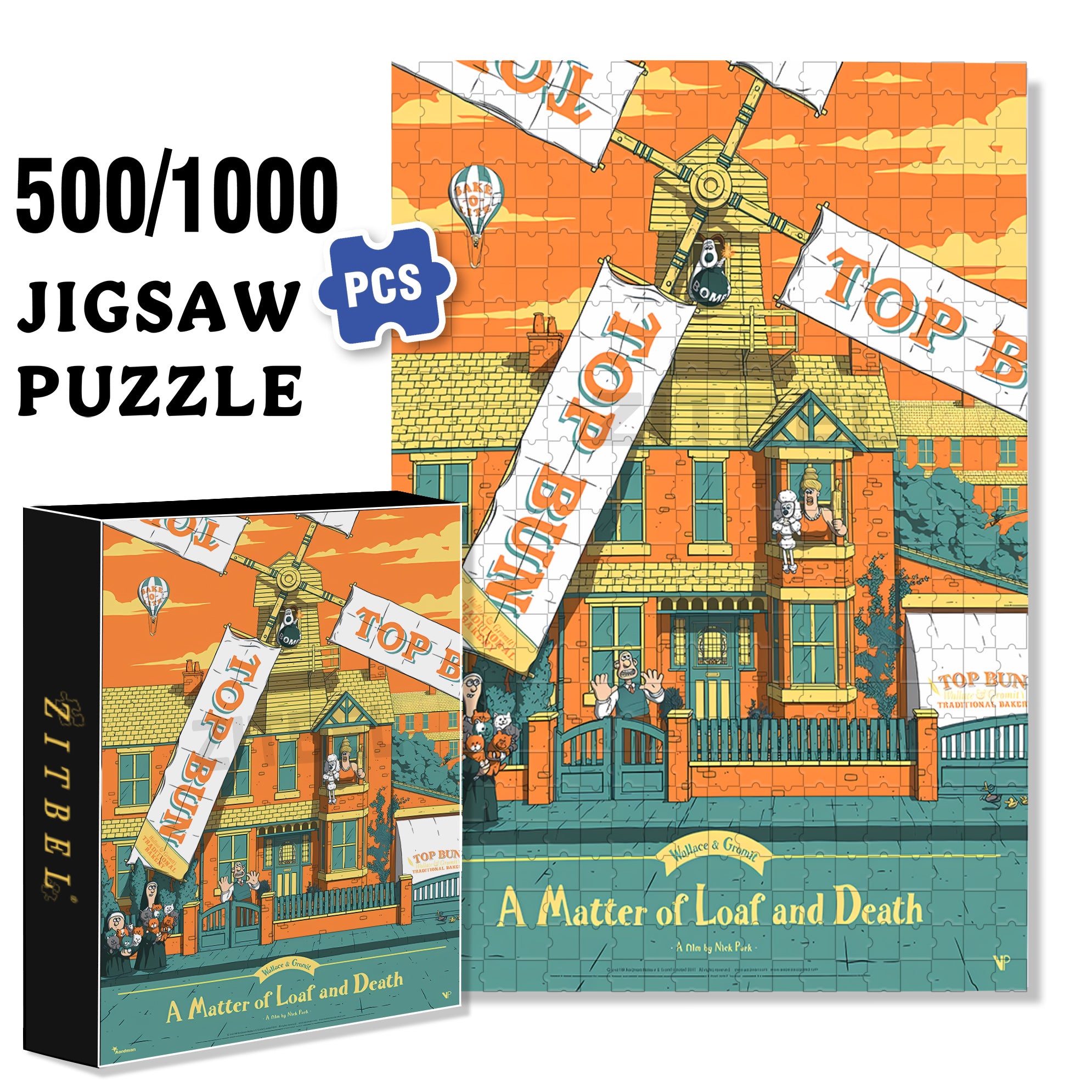 A Matter of Loaf and Death  500pcs/1000pcs Jigsaw Puzzle, Scratch-Resistant, Interactive Family Game & Brain-Boosting DIY Decor, Perfect for Halloween, Christmas & New Year Gifts, Family Puzzle Game
