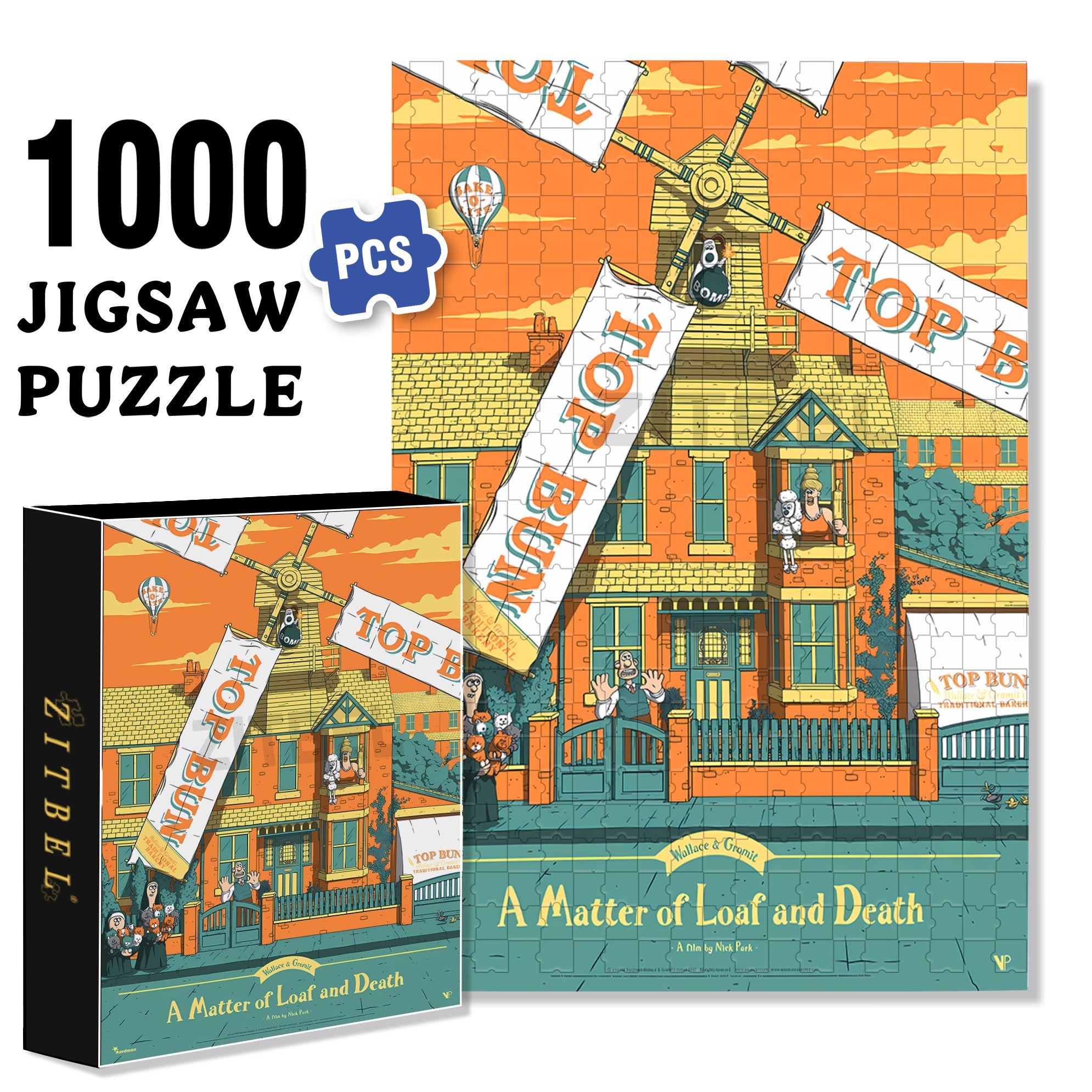 A Matter of Loaf and Death  500pcs/1000pcs Jigsaw Puzzle, Scratch-Resistant, Interactive Family Game & Brain-Boosting DIY Decor, Perfect for Halloween, Christmas & New Year Gifts, Family Puzzle Game