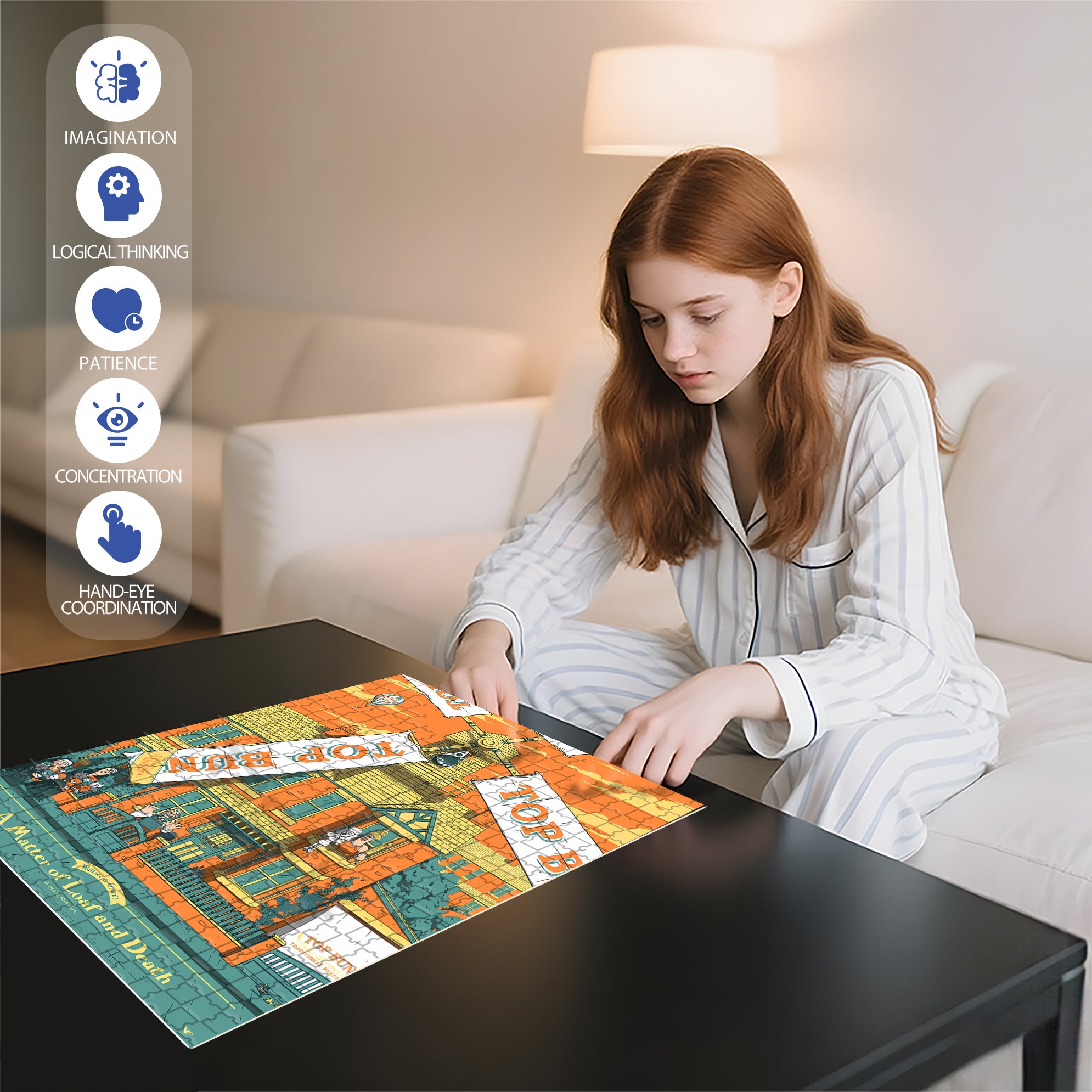 A Matter of Loaf and Death  500pcs/1000pcs Jigsaw Puzzle, Scratch-Resistant, Interactive Family Game & Brain-Boosting DIY Decor, Perfect for Halloween, Christmas & New Year Gifts, Family Puzzle Game