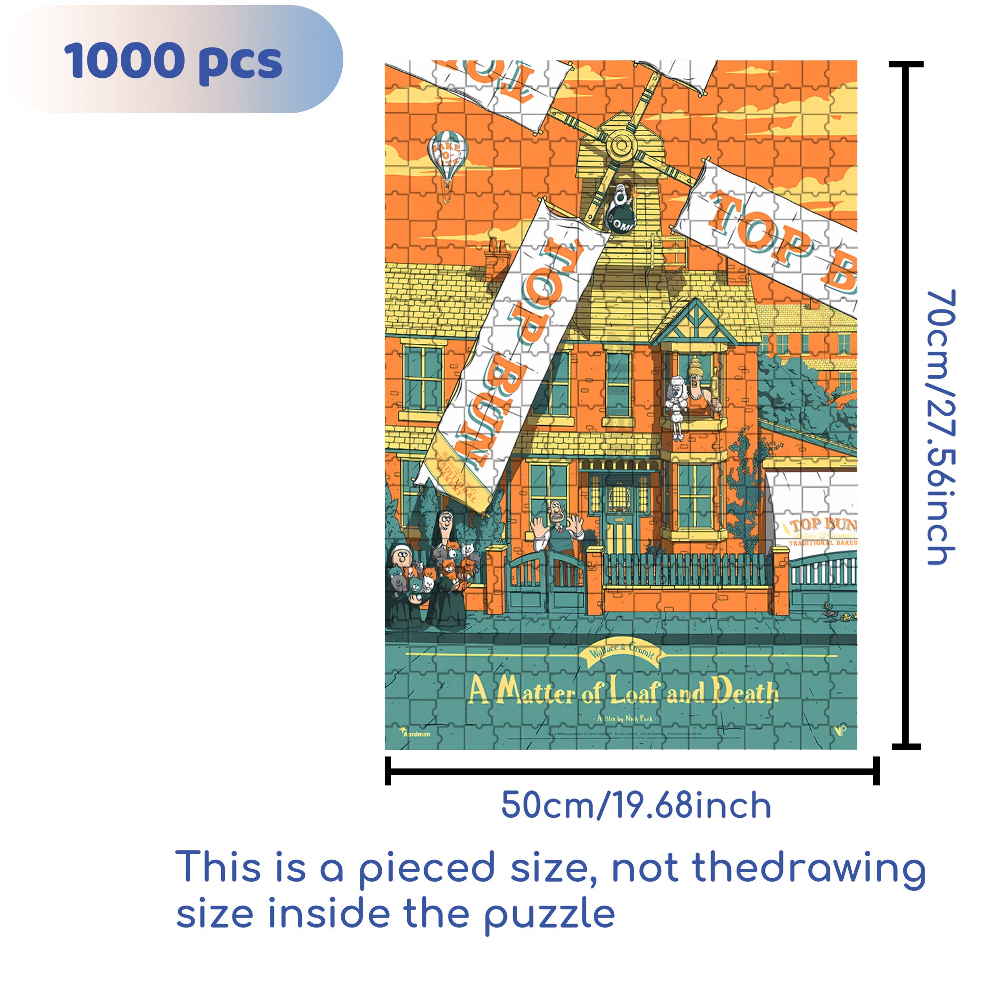 A Matter of Loaf and Death  500pcs/1000pcs Jigsaw Puzzle, Scratch-Resistant, Interactive Family Game & Brain-Boosting DIY Decor, Perfect for Halloween, Christmas & New Year Gifts, Family Puzzle Game