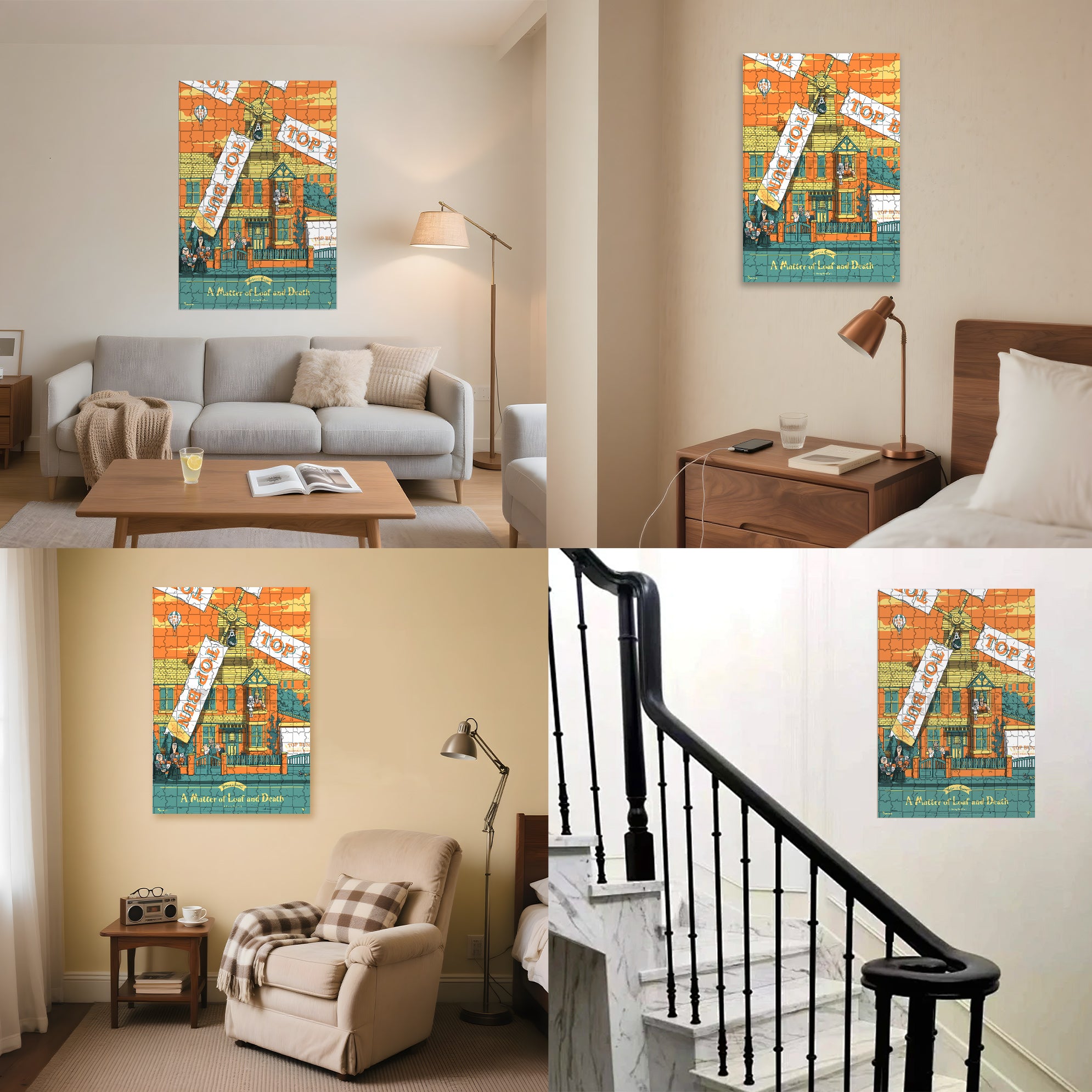 A Matter of Loaf and Death  500pcs/1000pcs Jigsaw Puzzle, Scratch-Resistant, Interactive Family Game & Brain-Boosting DIY Decor, Perfect for Halloween, Christmas & New Year Gifts, Family Puzzle Game