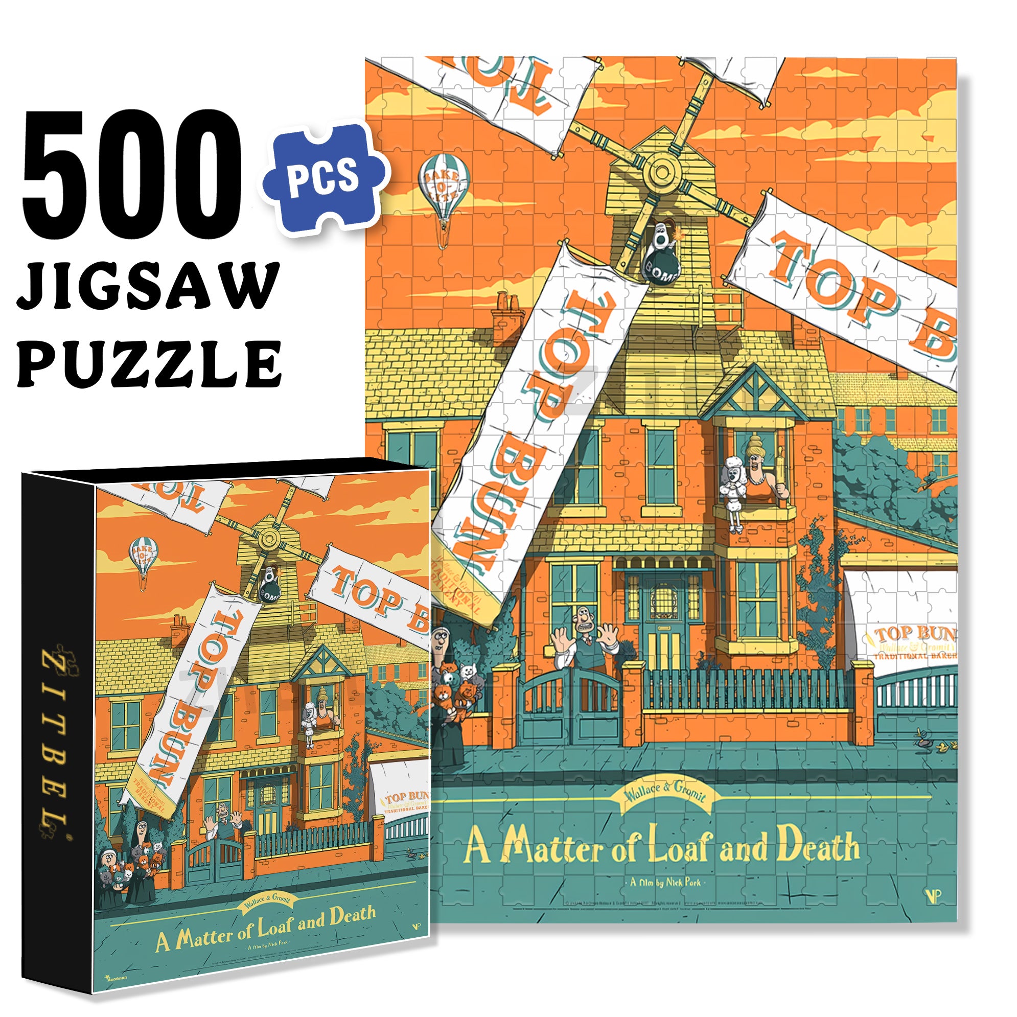A Matter of Loaf and Death  500pcs/1000pcs Jigsaw Puzzle, Scratch-Resistant, Interactive Family Game & Brain-Boosting DIY Decor, Perfect for Halloween, Christmas & New Year Gifts, Family Puzzle Game