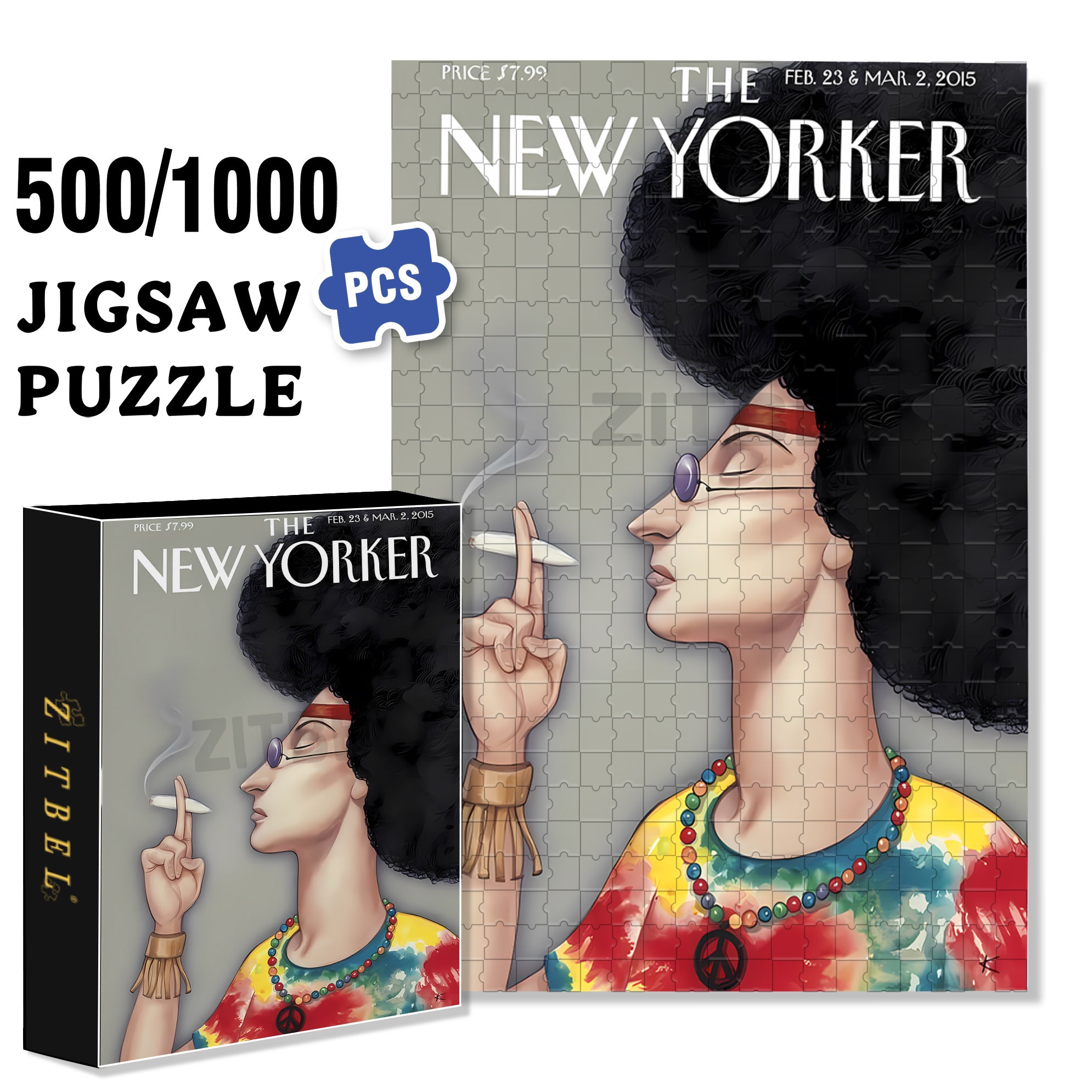 Afro 500pcs/1000pcs Jigsaw Puzzle, Scratch-Resistant, Interactive Family Game & Brain-Boosting DIY Decor, Perfect for Halloween, Christmas & New Year Gifts, Family Puzzle Game