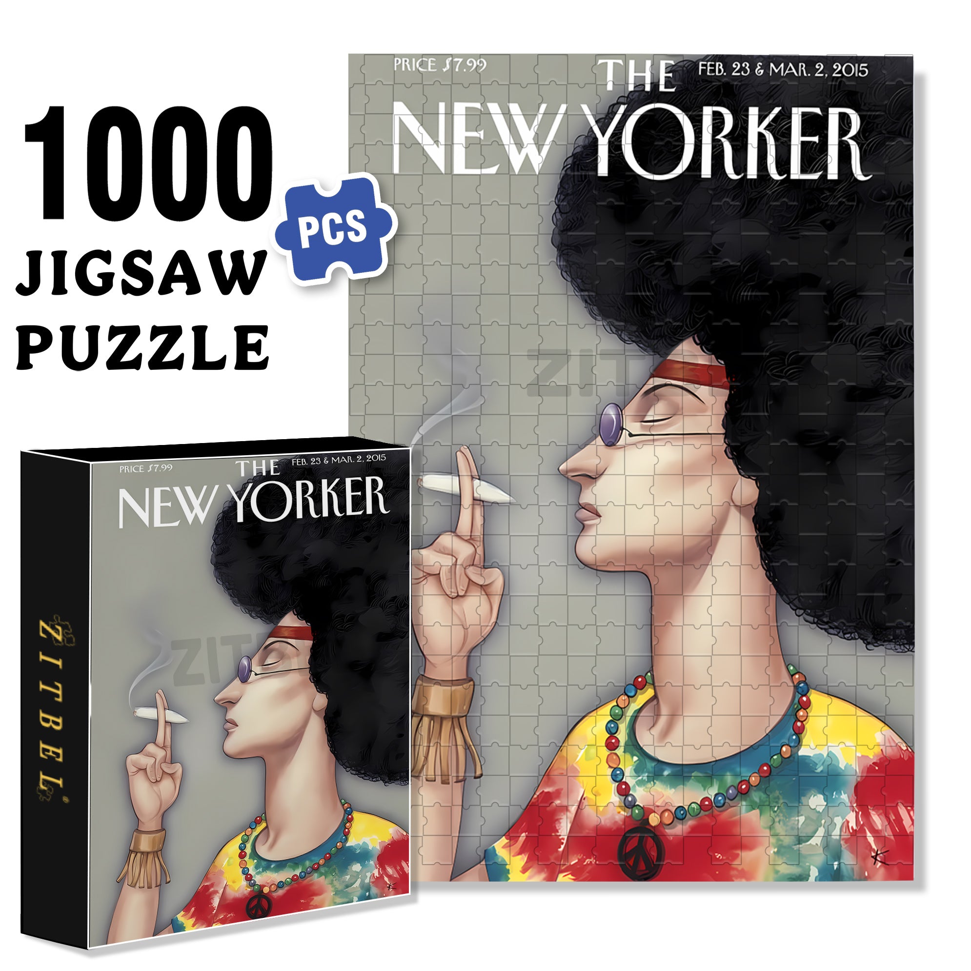 Afro 500pcs/1000pcs Jigsaw Puzzle, Scratch-Resistant, Interactive Family Game & Brain-Boosting DIY Decor, Perfect for Halloween, Christmas & New Year Gifts, Family Puzzle Game