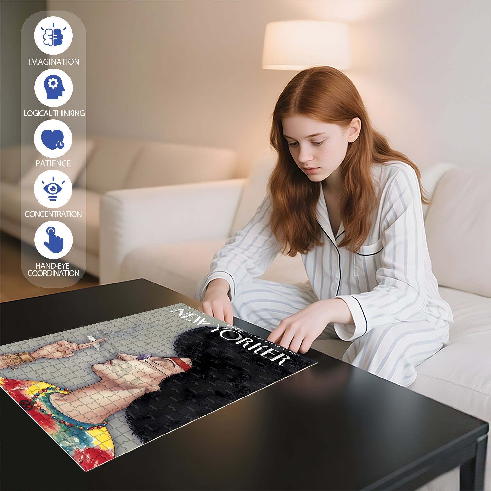 Afro 500pcs/1000pcs Jigsaw Puzzle, Scratch-Resistant, Interactive Family Game & Brain-Boosting DIY Decor, Perfect for Halloween, Christmas & New Year Gifts, Family Puzzle Game