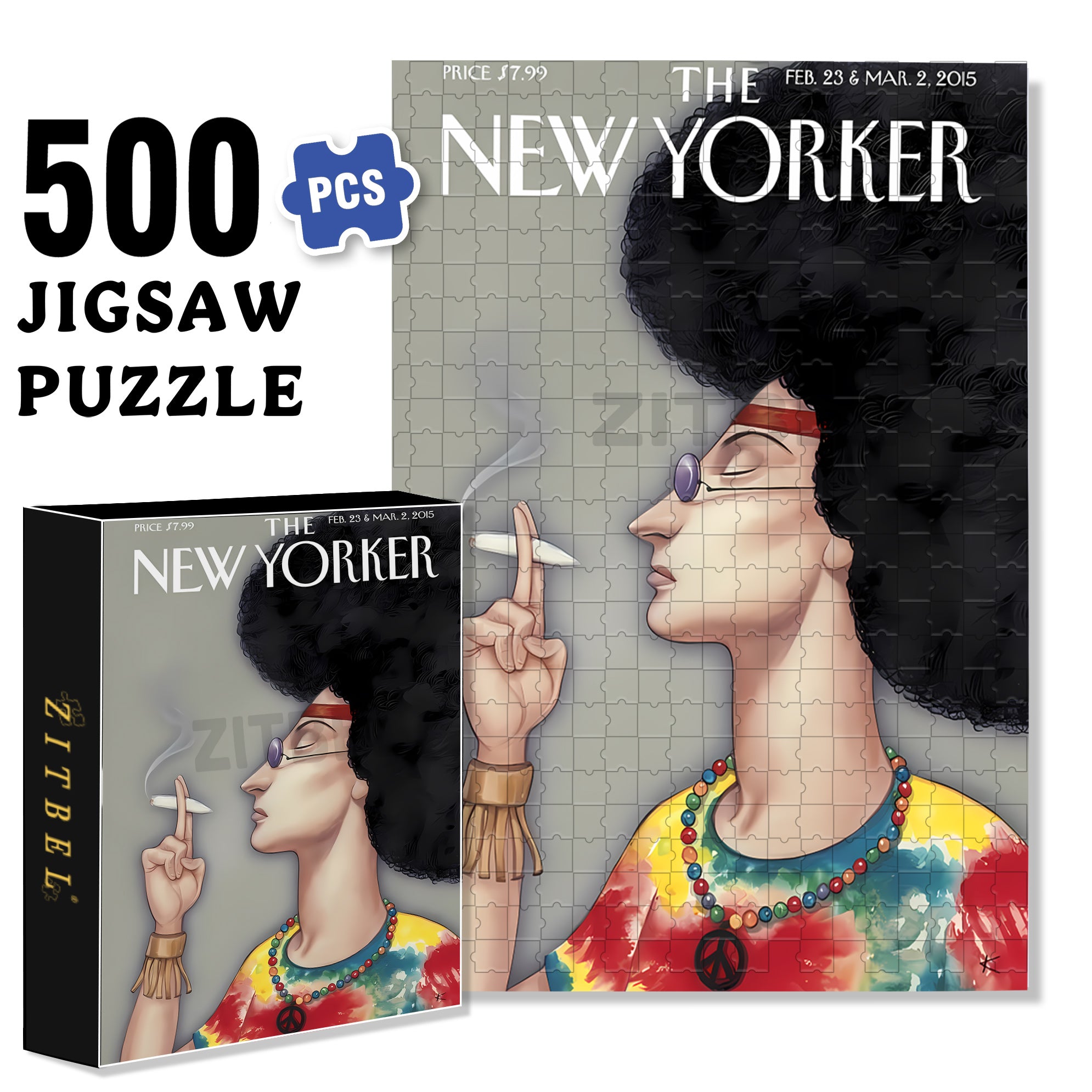 Afro 500pcs/1000pcs Jigsaw Puzzle, Scratch-Resistant, Interactive Family Game & Brain-Boosting DIY Decor, Perfect for Halloween, Christmas & New Year Gifts, Family Puzzle Game