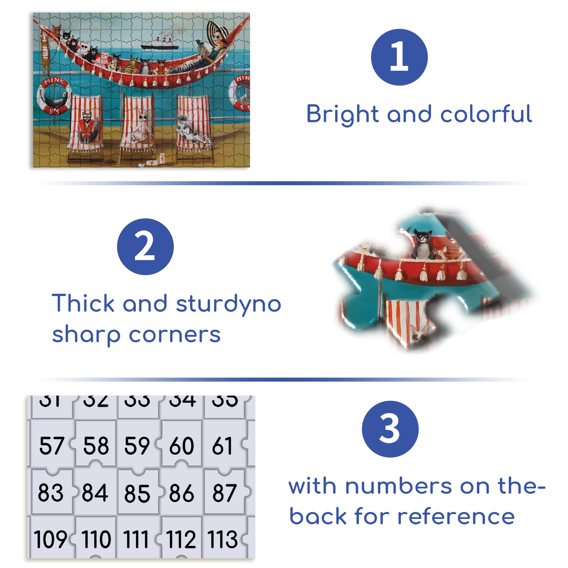 All Paws on Deck 500pcs/1000pcs Jigsaw Puzzle, Scratch-Resistant, Interactive Family Game & Brain-Boosting DIY Decor, Perfect for Halloween, Christmas & New Year Gifts, Family Puzzle Game