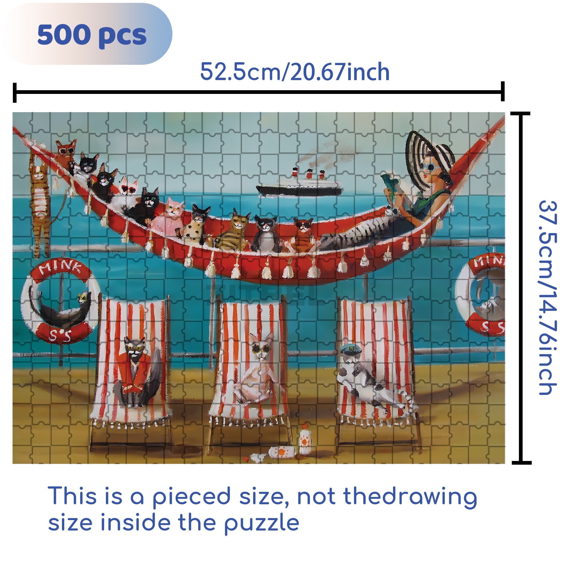 All Paws on Deck 500pcs/1000pcs Jigsaw Puzzle, Scratch-Resistant, Interactive Family Game & Brain-Boosting DIY Decor, Perfect for Halloween, Christmas & New Year Gifts, Family Puzzle Game