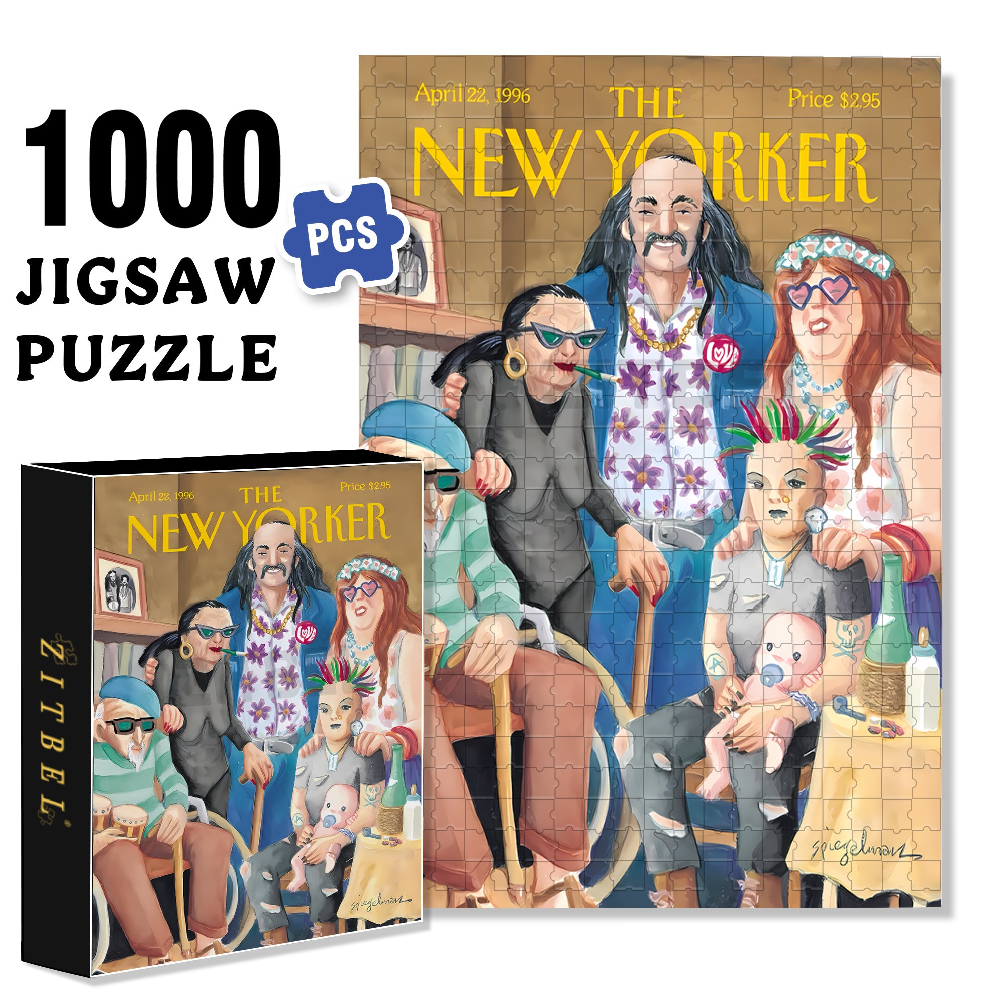 Avant-garde Family 500pcs/1000pcs Jigsaw Puzzle, Scratch-Resistant, Interactive Family Game & Brain-Boosting DIY Decor, Perfect for Halloween, Christmas & New Year Gifts, Family Puzzle Game