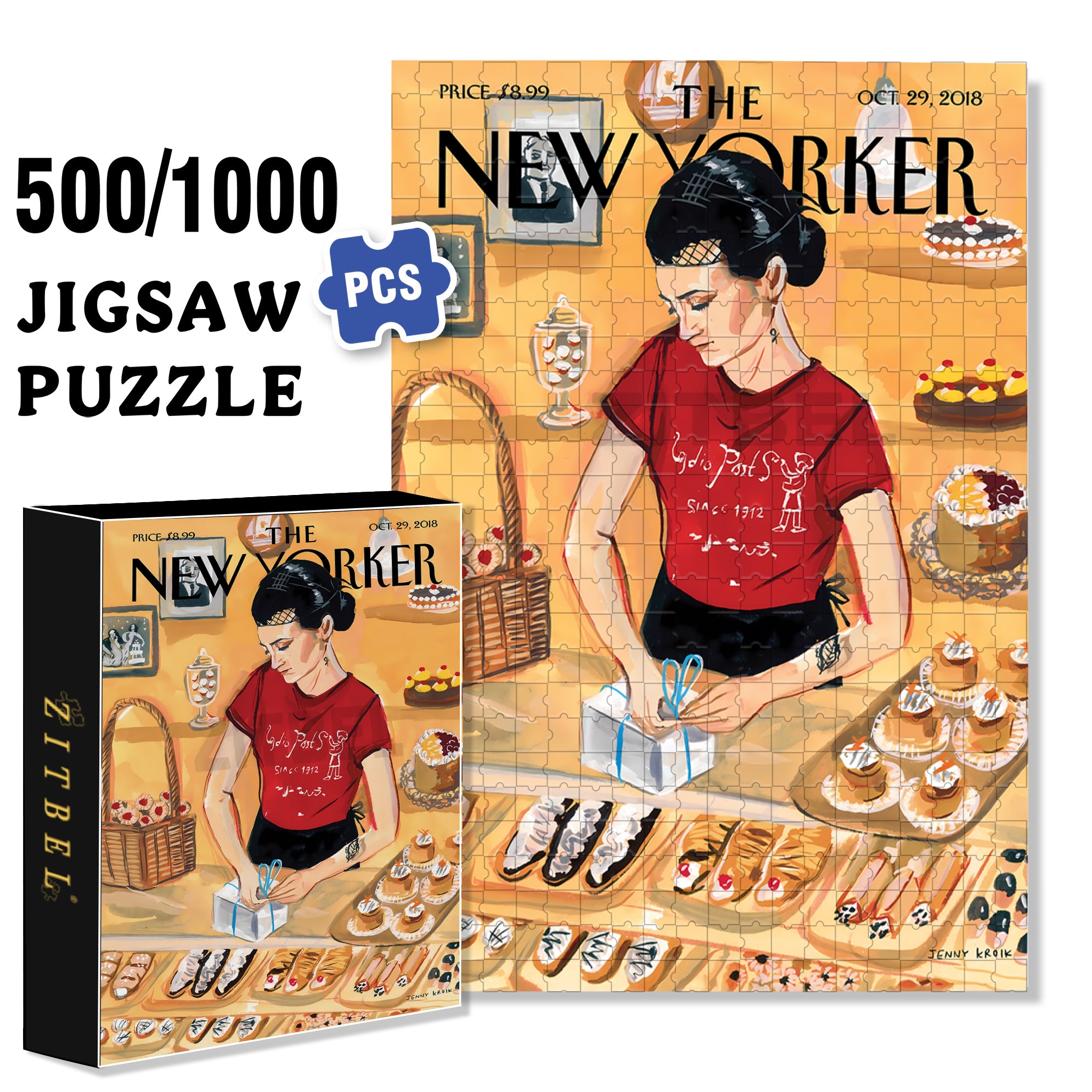 Buy Cake 500pcs/1000pcs Jigsaw Puzzle, Scratch-Resistant, Interactive Family Game & Brain-Boosting DIY Decor, Perfect for Halloween, Christmas & New Year Gifts, Family Puzzle Game