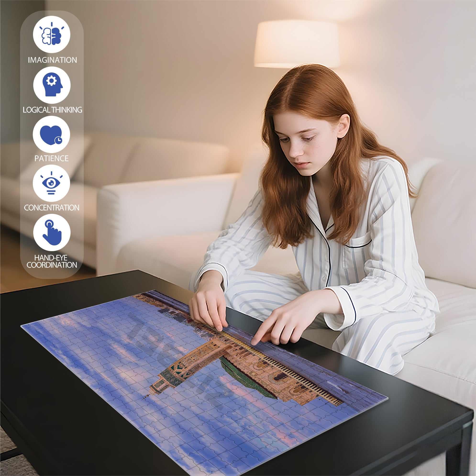 Casablanca, Morocco 500pcs/1000pcs Jigsaw Puzzle, Scratch-Resistant, Interactive Family Game & Brain-Boosting DIY Decor, Perfect for Halloween, Christmas & New Year Gifts, Family Puzzle Game