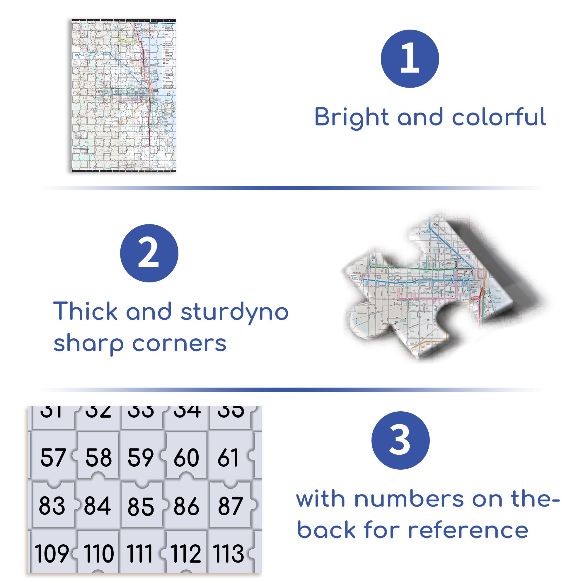 Chicago Transit Map 500pcs/1000pcs Jigsaw Puzzle, Scratch-Resistant, Interactive Family Game & Brain-Boosting DIY Decor, Perfect for Halloween, Christmas & New Year Gifts, Family Puzzle Game