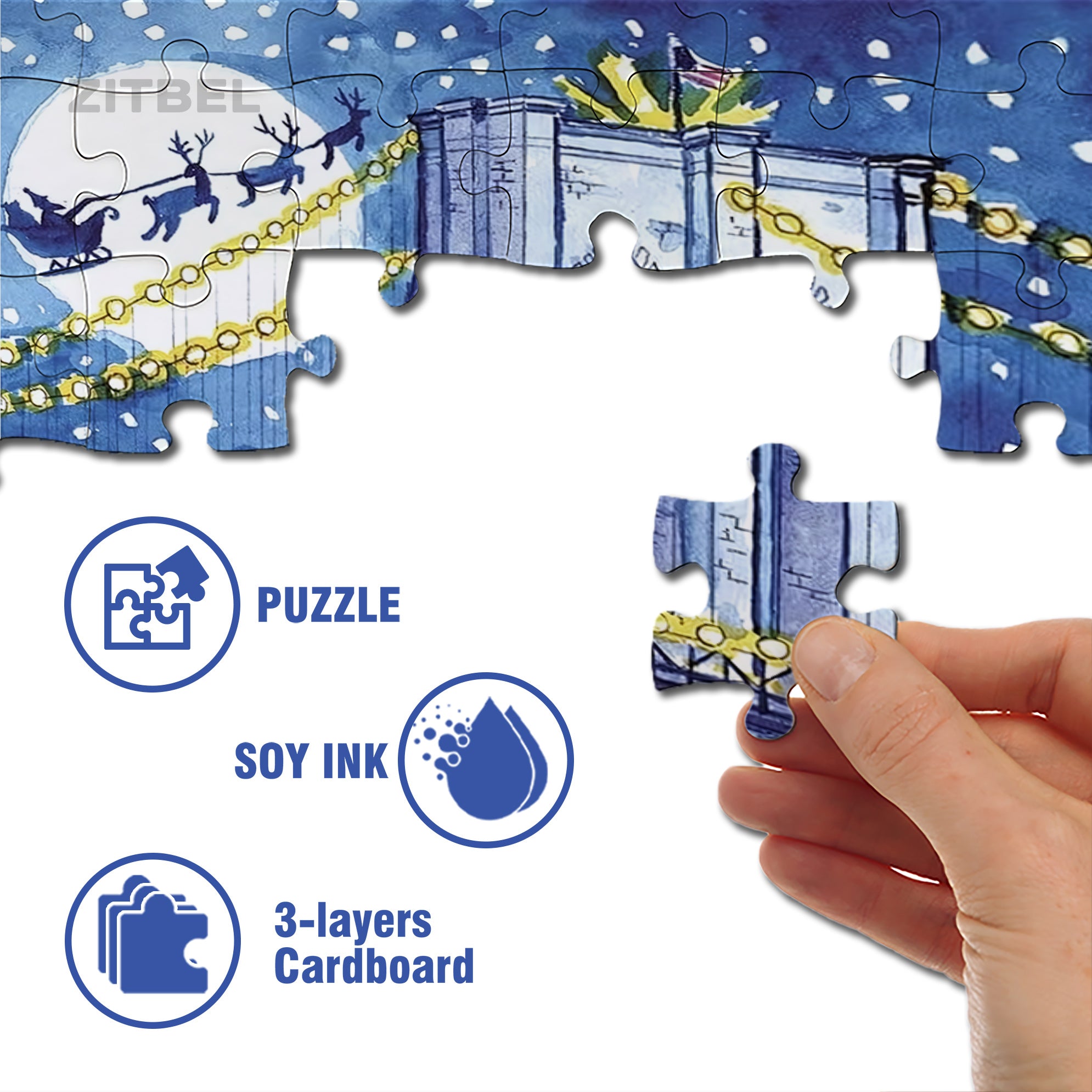 Christmas Spectacular 500pcs/1000pcs Jigsaw Puzzle, Scratch-Resistant, Interactive Family Game & Brain-Boosting DIY Decor, Perfect for Halloween, Christmas & New Year Gifts, Family Puzzle Game