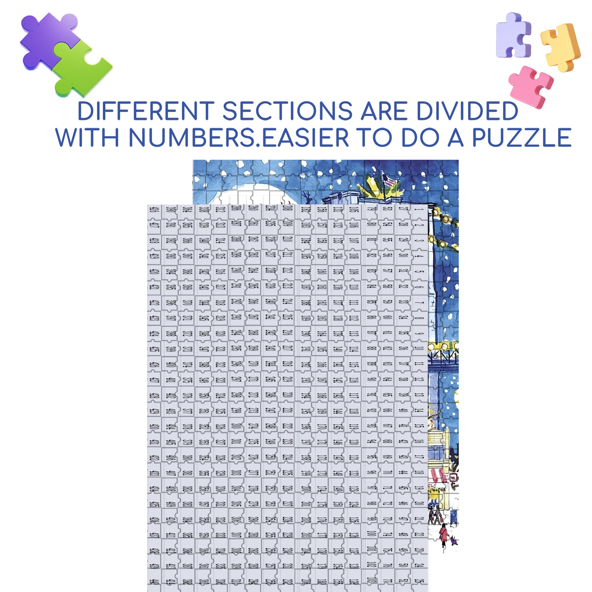 Christmas Spectacular 500pcs/1000pcs Jigsaw Puzzle, Scratch-Resistant, Interactive Family Game & Brain-Boosting DIY Decor, Perfect for Halloween, Christmas & New Year Gifts, Family Puzzle Game