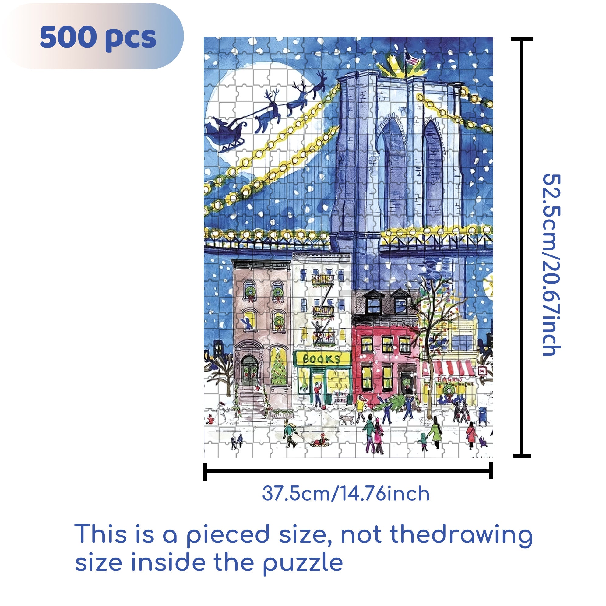Christmas Spectacular 500pcs/1000pcs Jigsaw Puzzle, Scratch-Resistant, Interactive Family Game & Brain-Boosting DIY Decor, Perfect for Halloween, Christmas & New Year Gifts, Family Puzzle Game