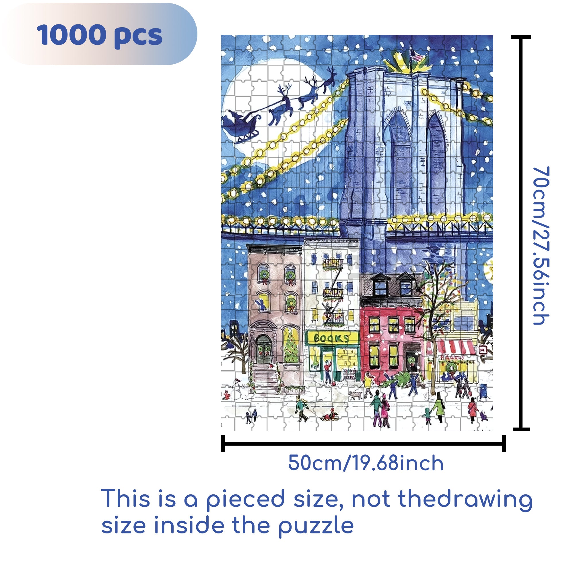 Christmas Spectacular 500pcs/1000pcs Jigsaw Puzzle, Scratch-Resistant, Interactive Family Game & Brain-Boosting DIY Decor, Perfect for Halloween, Christmas & New Year Gifts, Family Puzzle Game