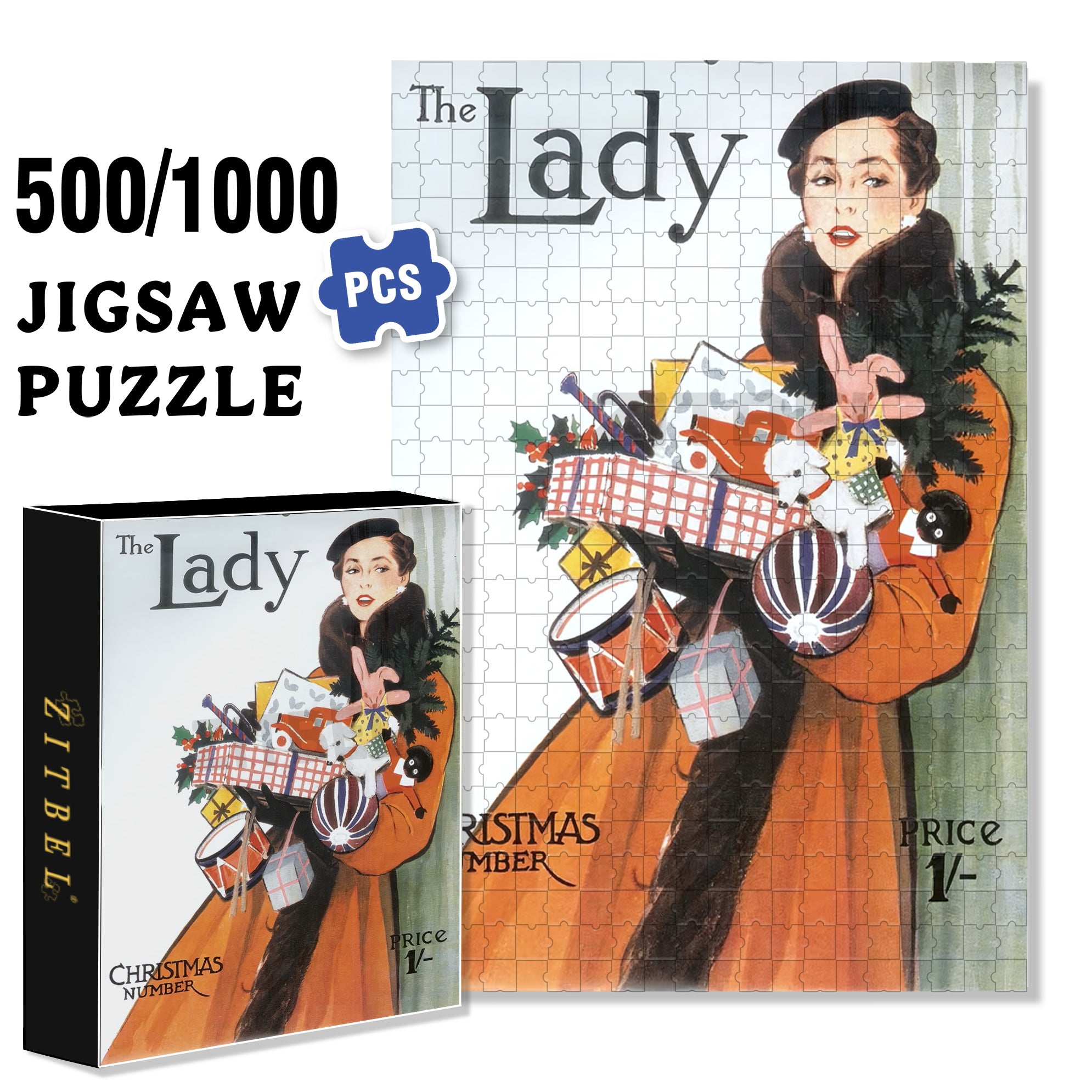 Circa Mid 1950s 500pcs/1000pcs Jigsaw Puzzle, Scratch-Resistant, Interactive Family Game & Brain-Boosting DIY Decor, Perfect for Halloween, Christmas & New Year Gifts, Family Puzzle Game