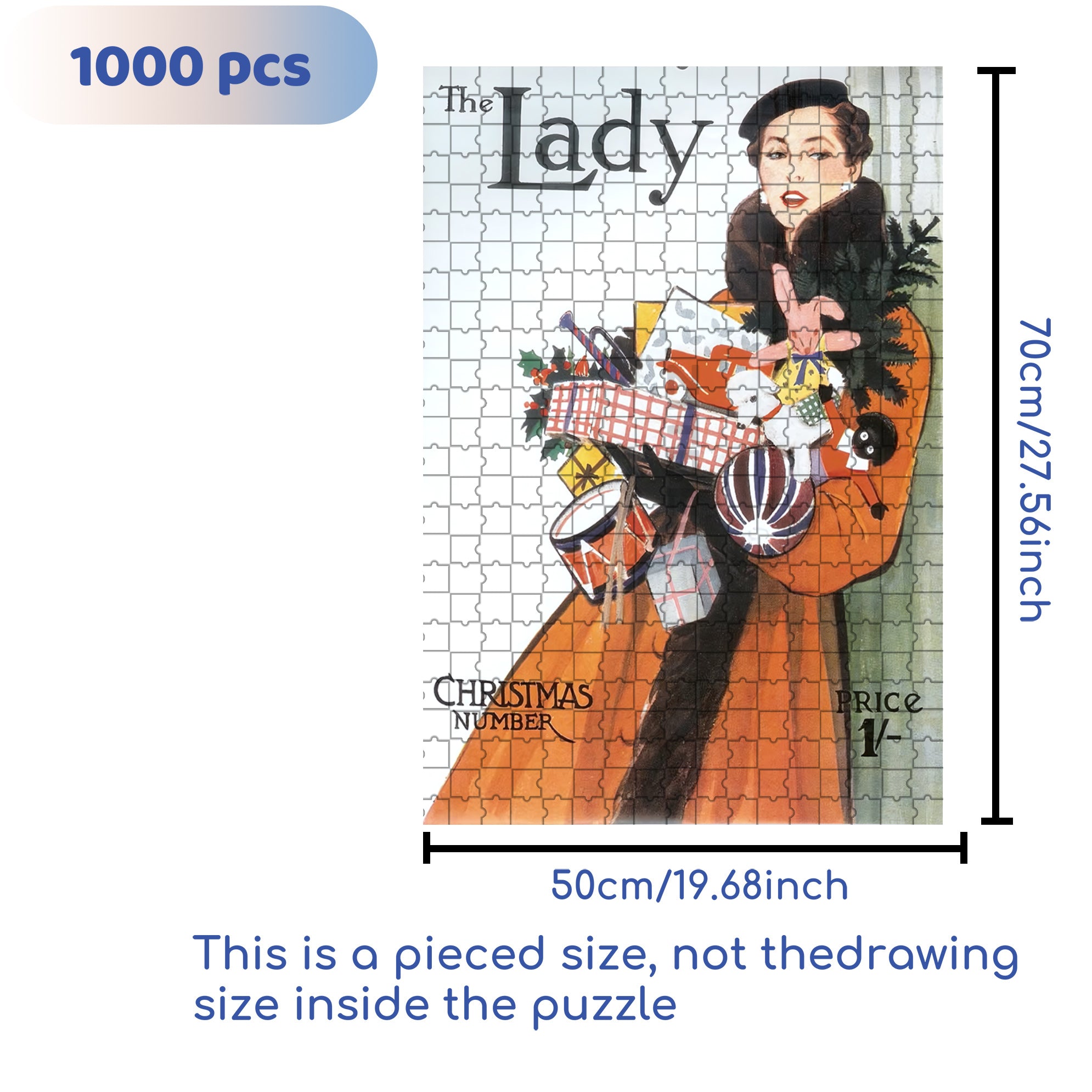 Circa Mid 1950s 500pcs/1000pcs Jigsaw Puzzle, Scratch-Resistant, Interactive Family Game & Brain-Boosting DIY Decor, Perfect for Halloween, Christmas & New Year Gifts, Family Puzzle Game