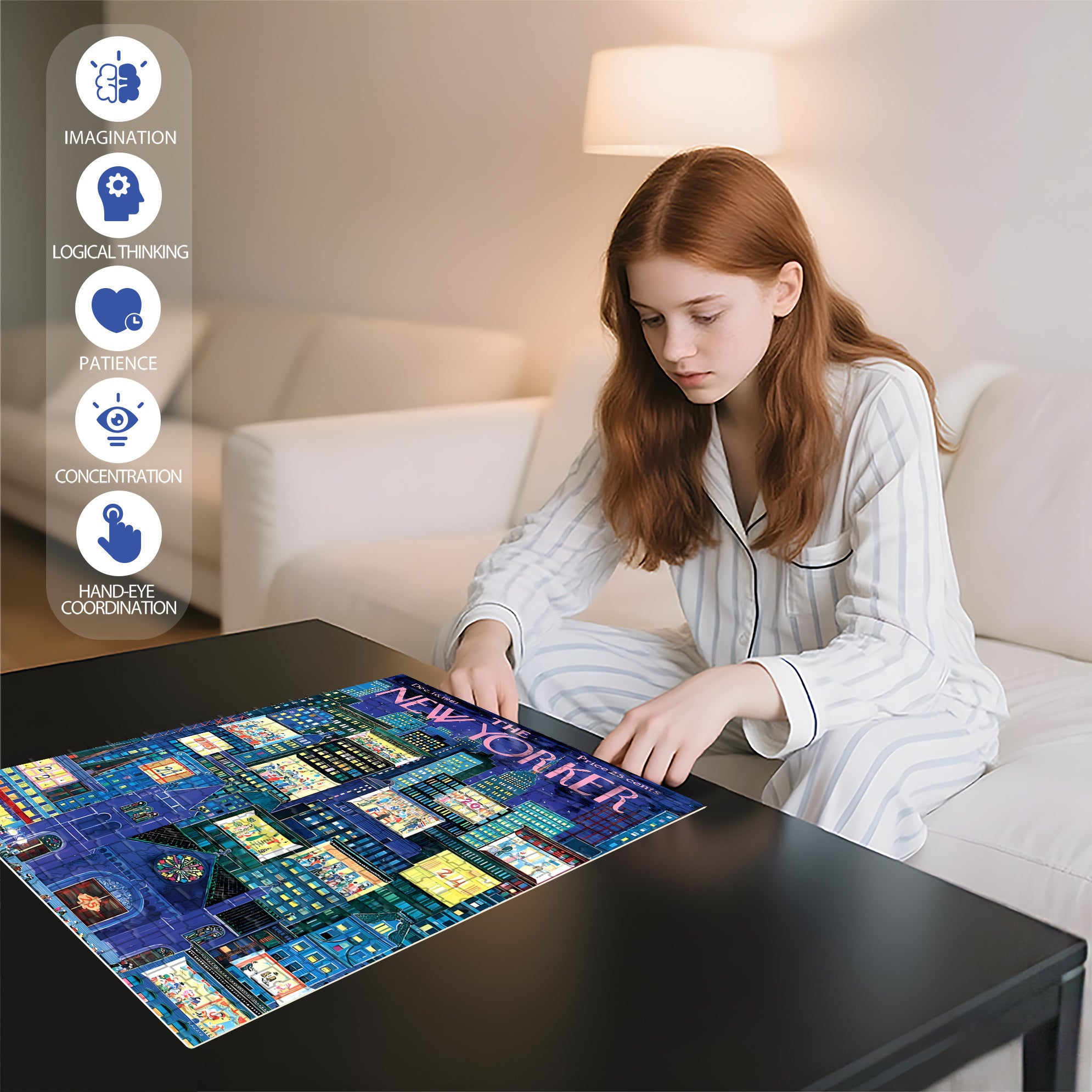 City Advent Calendar 500pcs/1000pcs Jigsaw Puzzle, Scratch-Resistant, Interactive Family Game & Brain-Boosting DIY Decor, Perfect for Halloween, Christmas & New Year Gifts, Family Puzzle Game